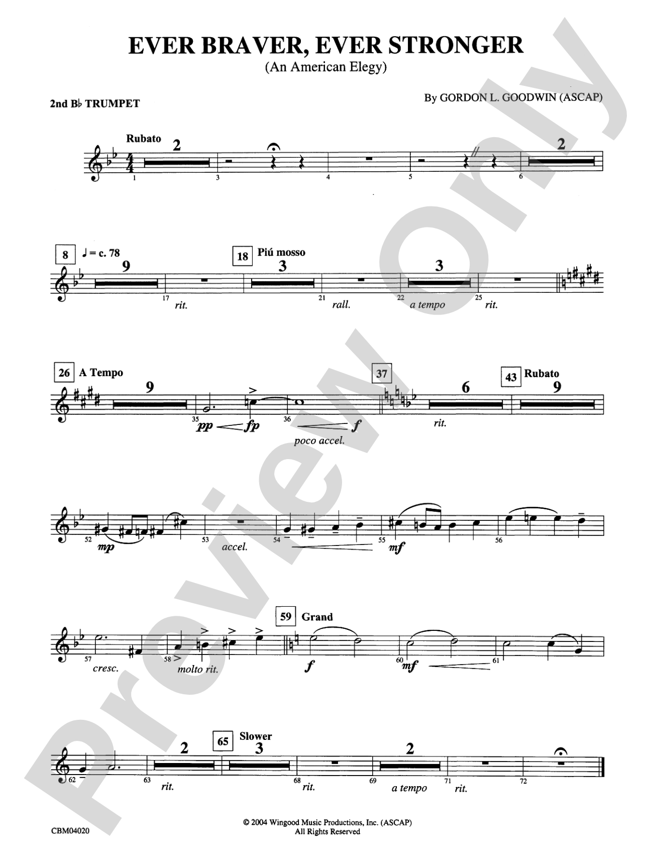 Ever Braver, Ever Stronger (An American Elegy): 2nd B-flat Trumpet