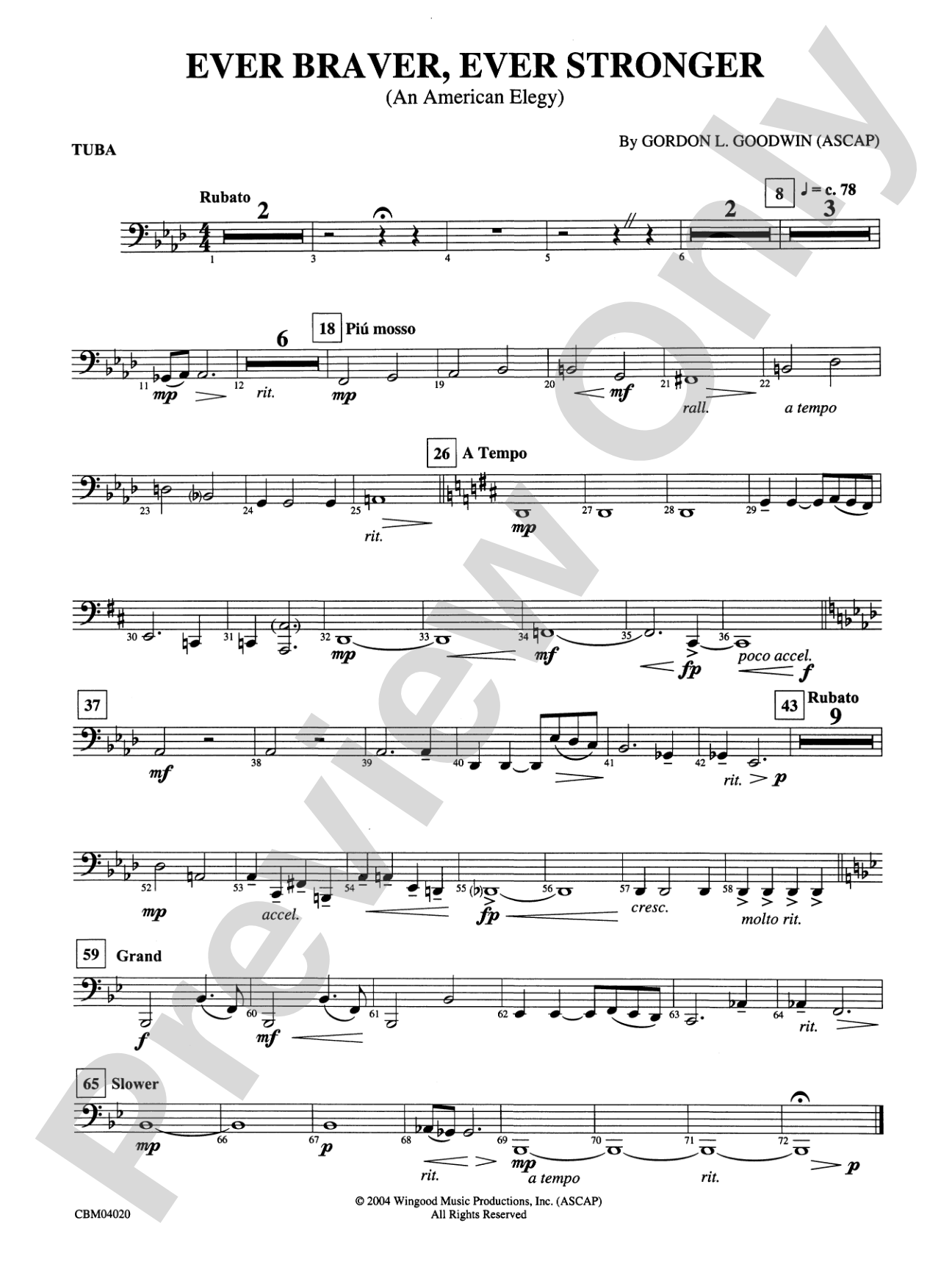 Ever Braver, Ever Stronger (An American Elegy): Tuba