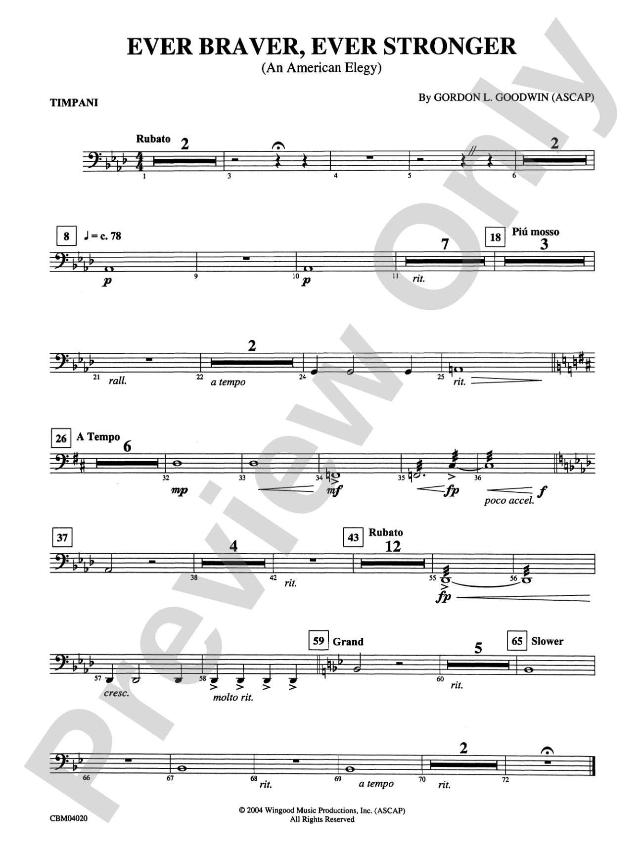 Ever Braver, Ever Stronger (An American Elegy): Timpani
