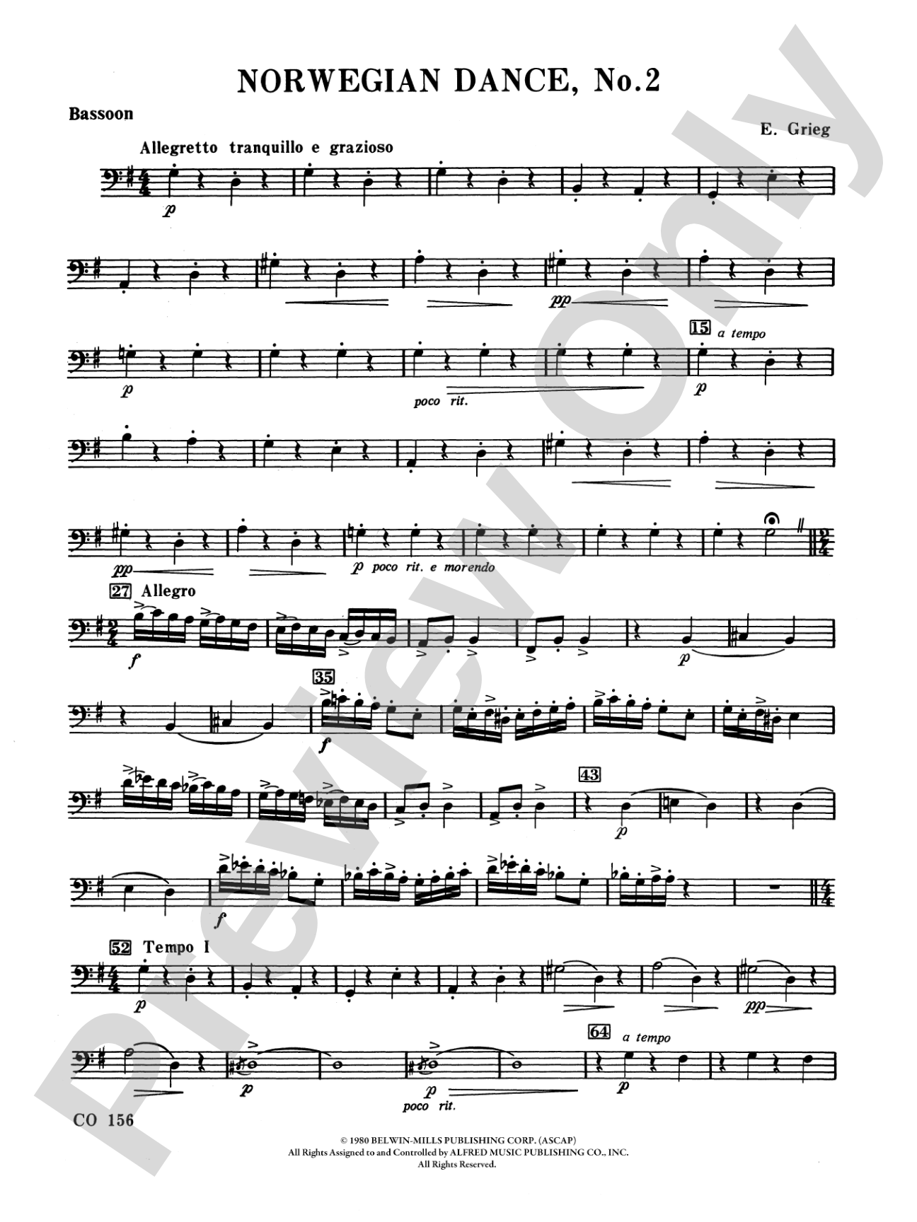 Norwegian Dances Nos. 2 & 3: Bassoon