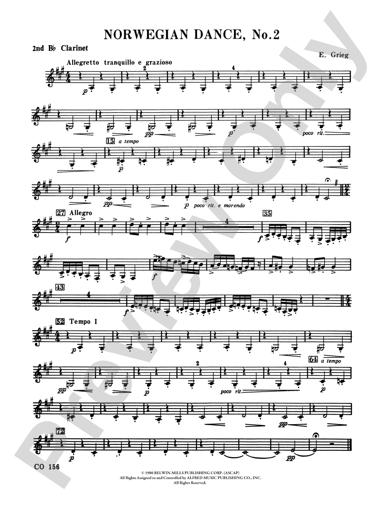 Norwegian Dances Nos. 2 & 3: 2nd B-flat Clarinet