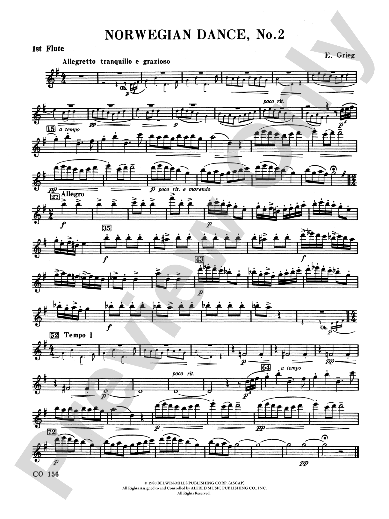 Norwegian Dances Nos. 2 & 3: Flute