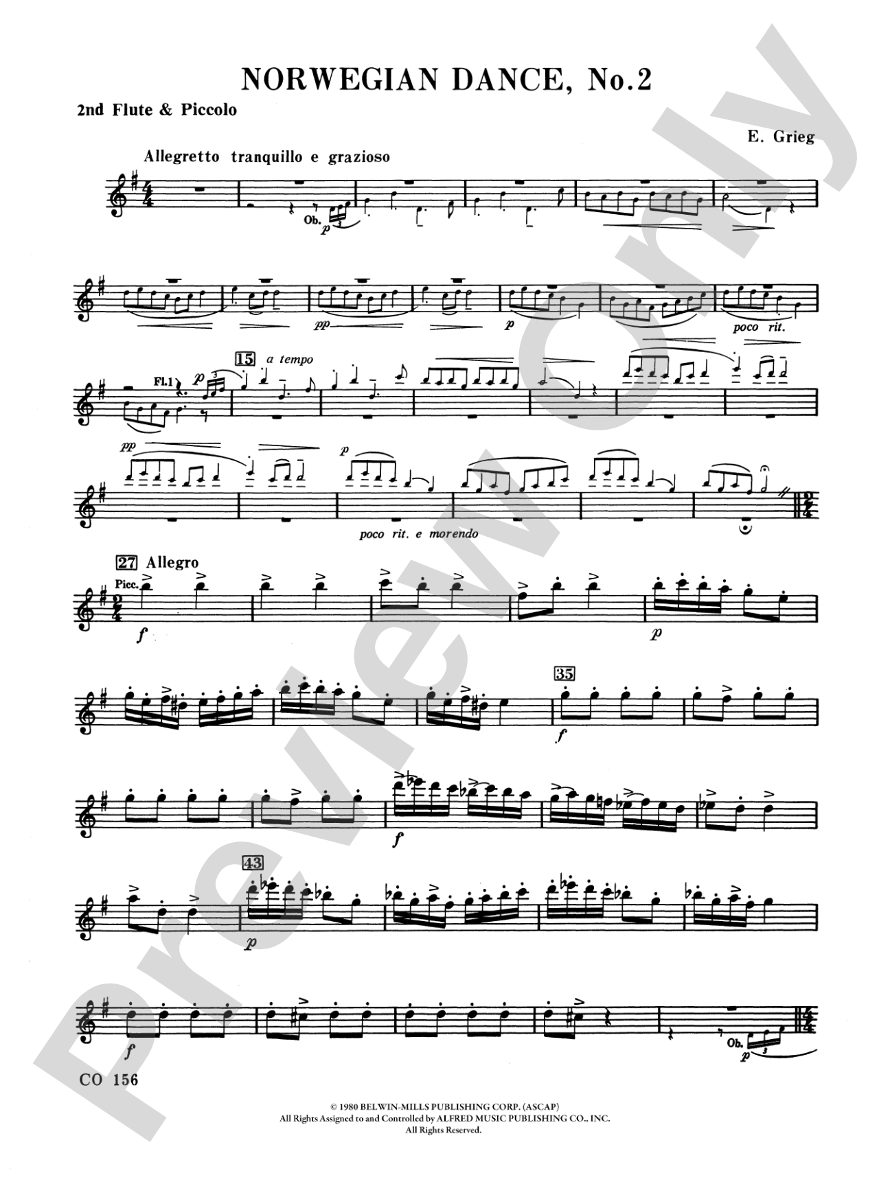 Norwegian Dances Nos. 2 & 3: 2nd Flute