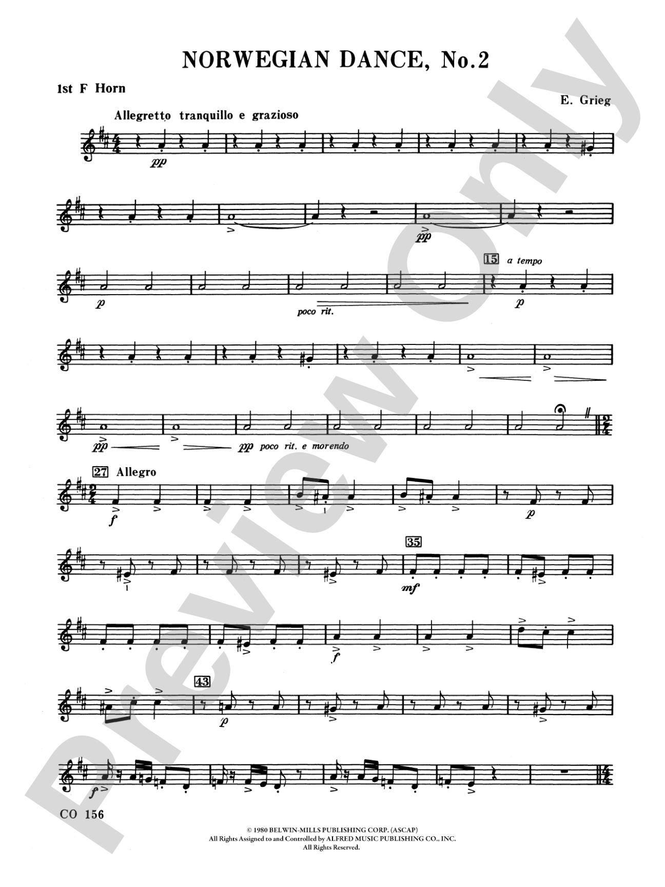 Norwegian Dances Nos. 2 & 3: 1st F Horn