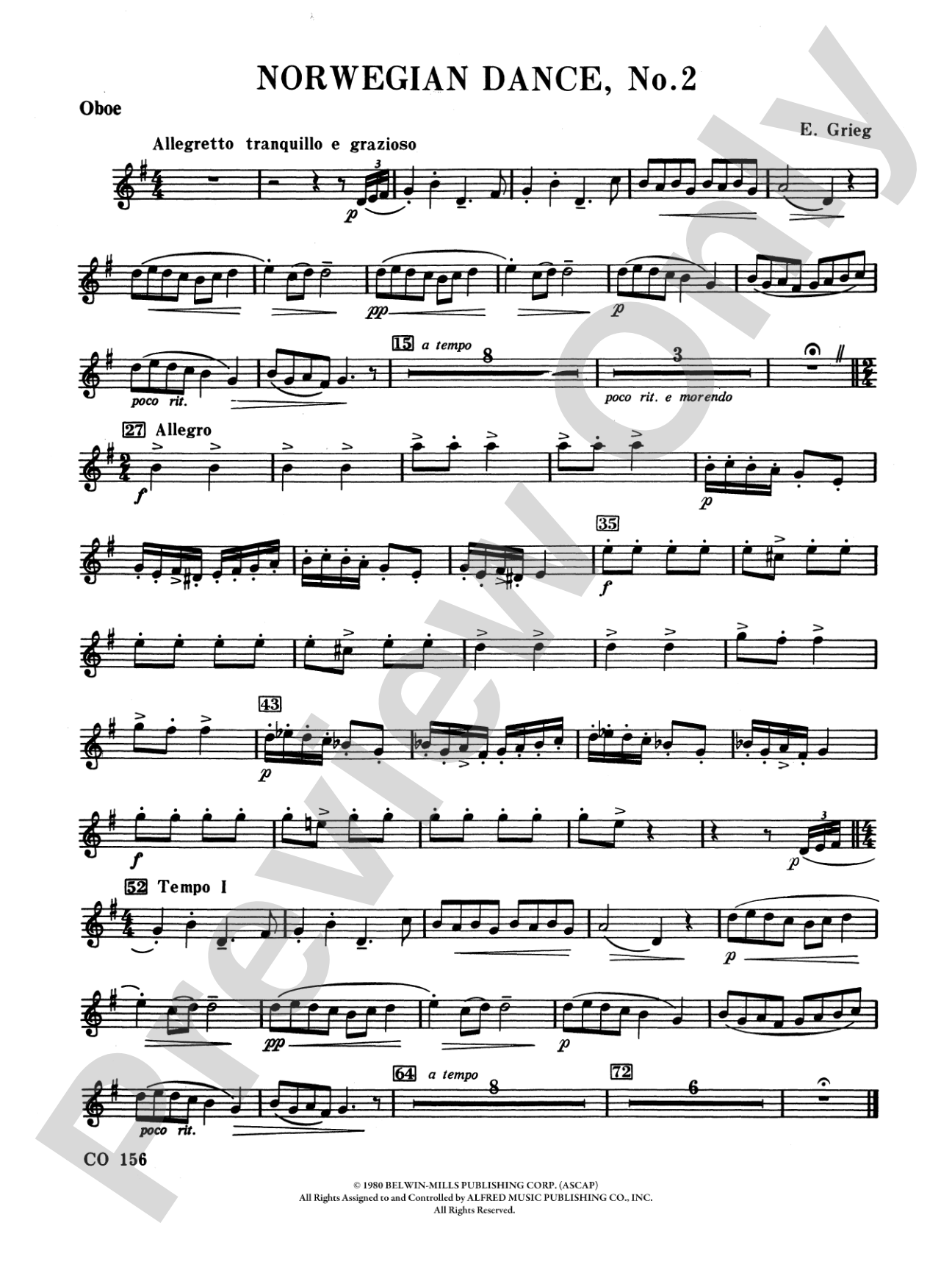 Norwegian Dances Nos. 2 & 3: Oboe
