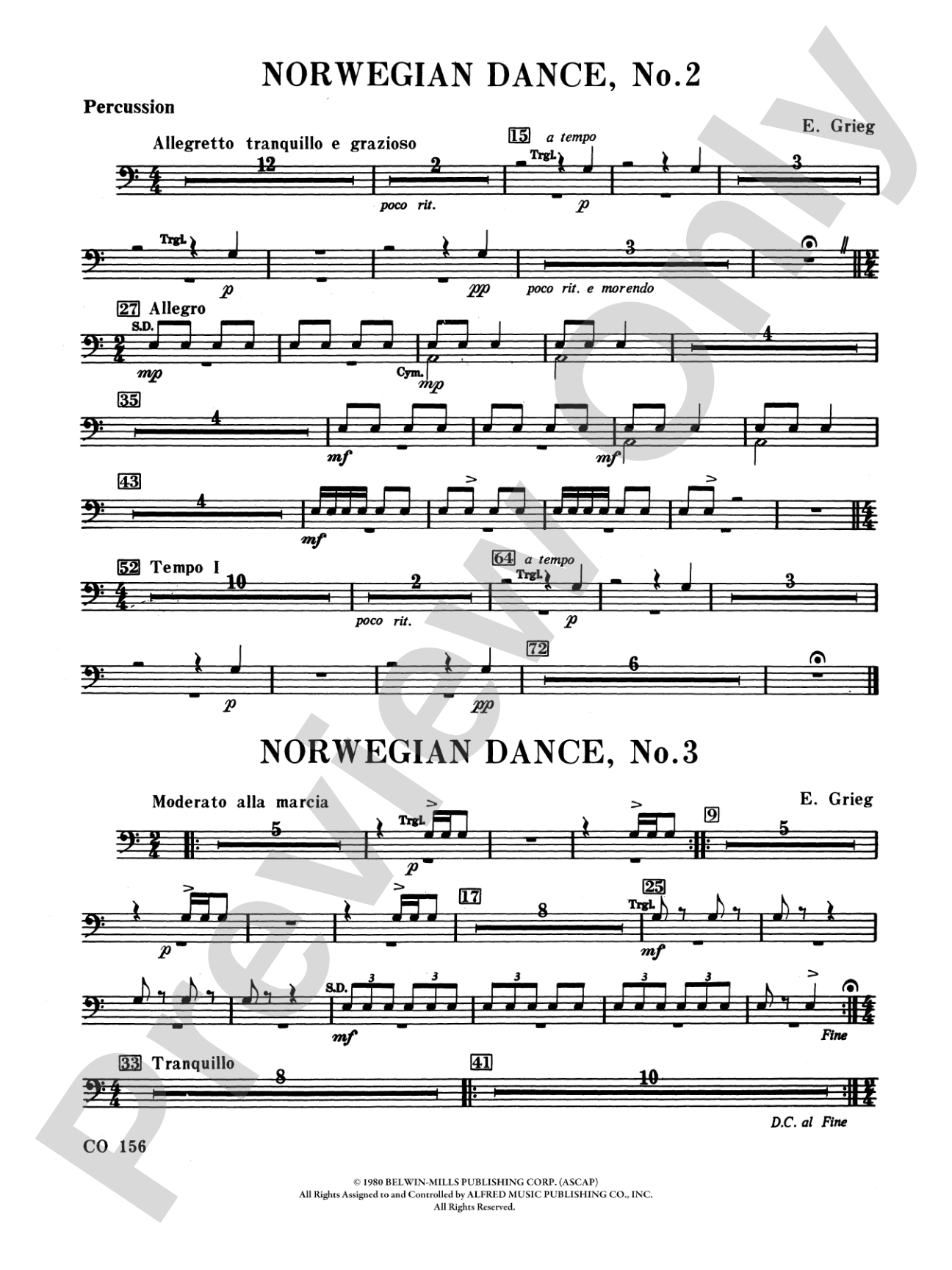 Norwegian Dances Nos. 2 & 3: 1st Percussion