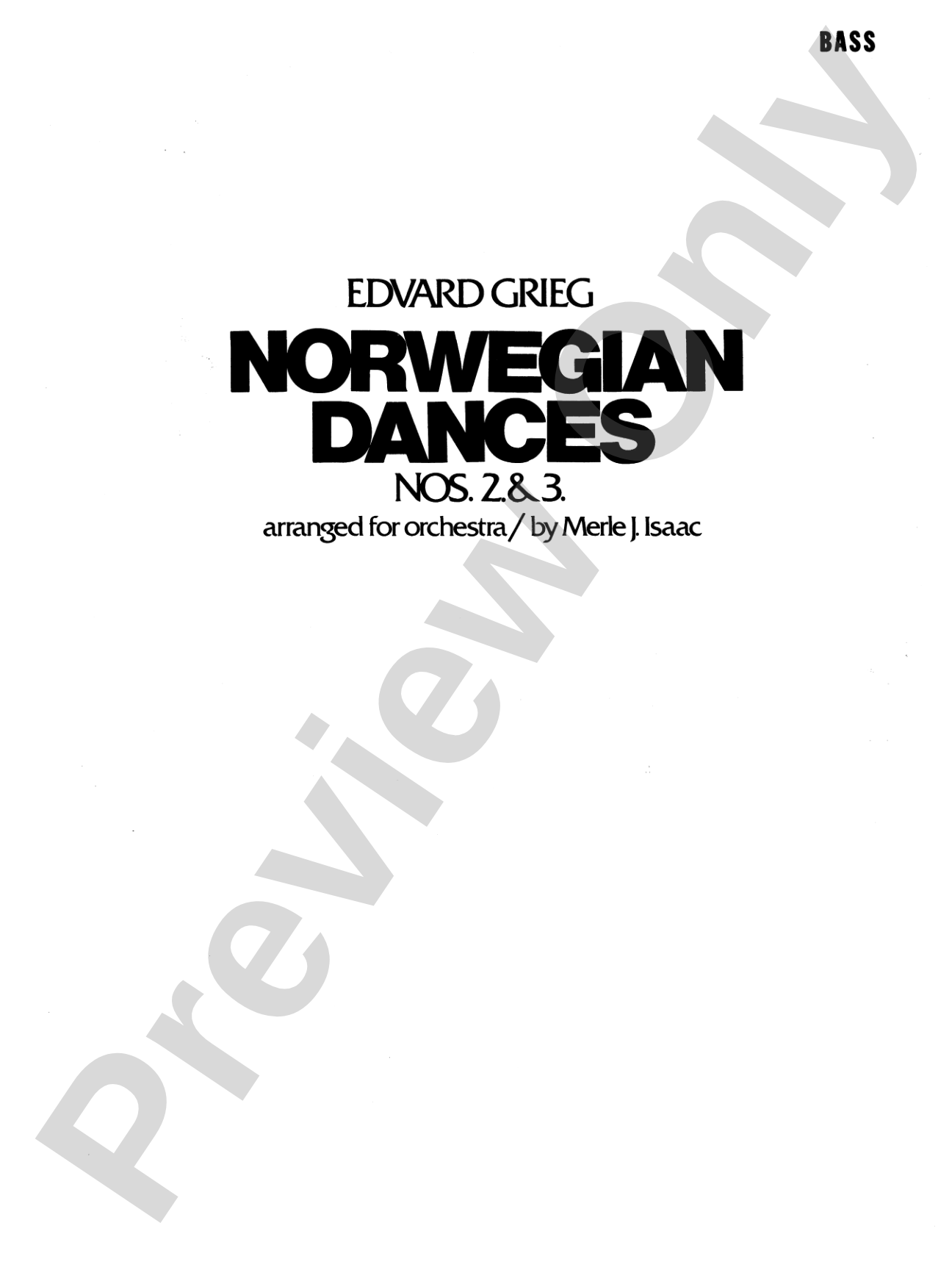 Norwegian Dances Nos. 2 & 3: String Bass