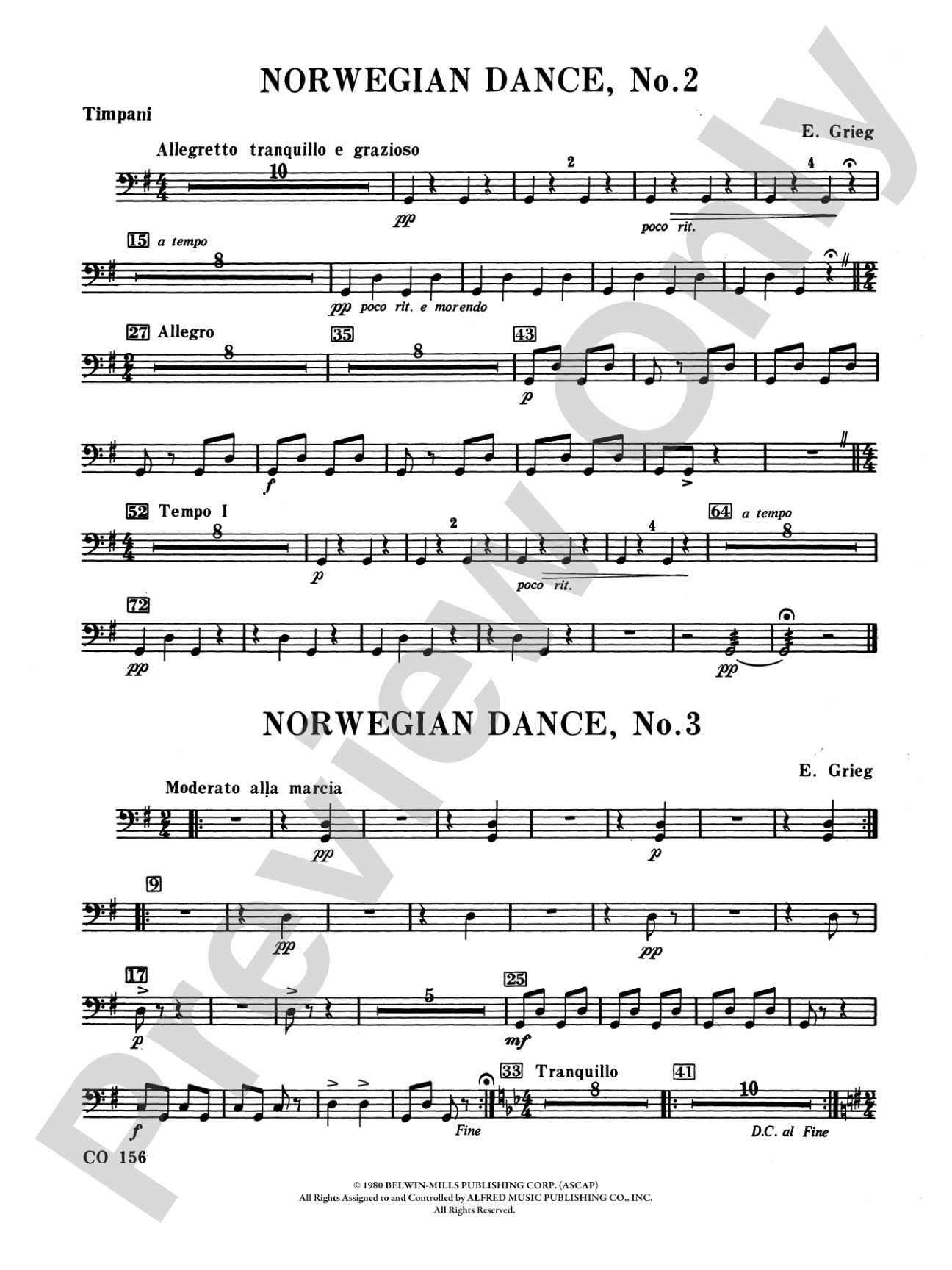 Norwegian Dances Nos. 2 & 3: Timpani