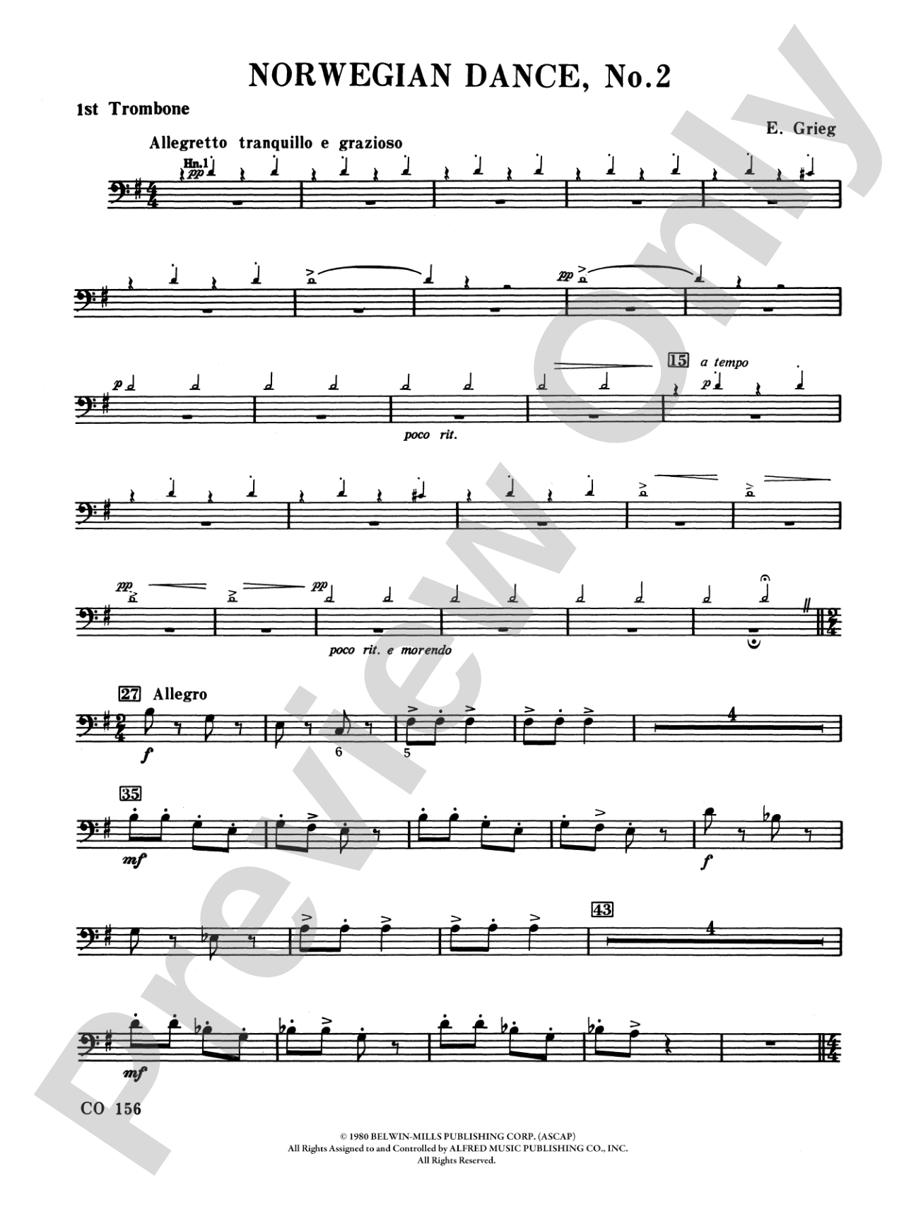 Norwegian Dances Nos. 2 & 3: 1st Trombone