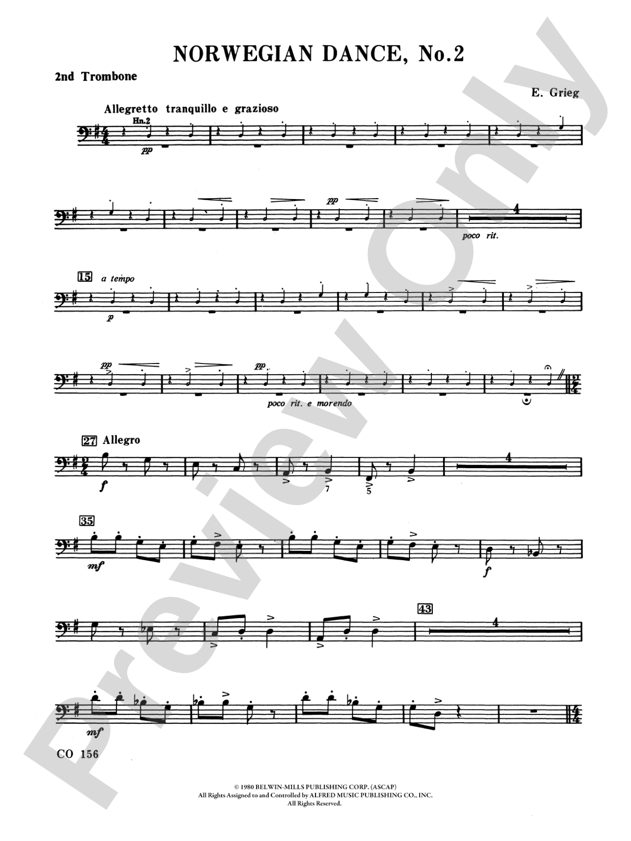 Norwegian Dances Nos. 2 & 3: 2nd Trombone