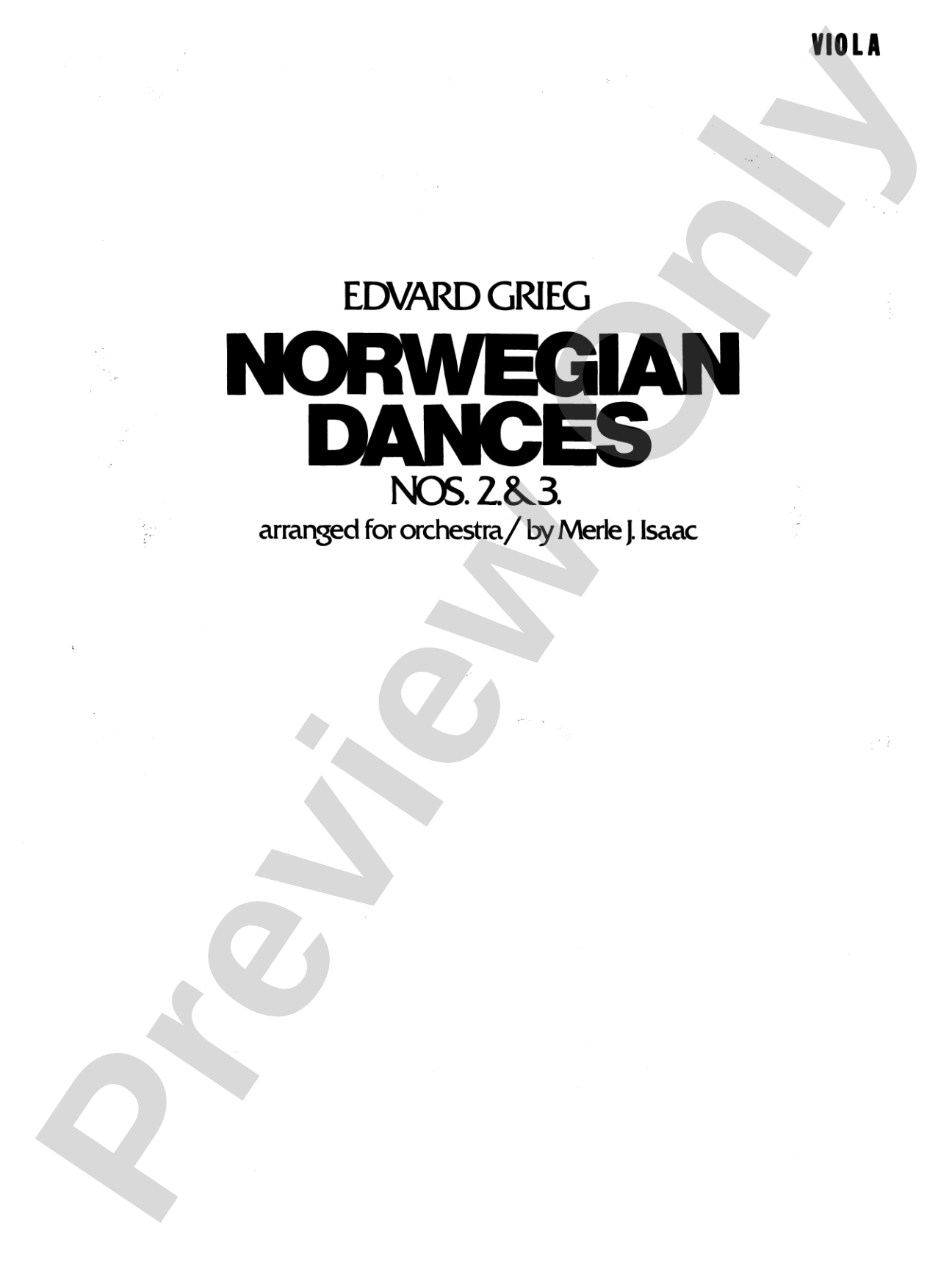 Norwegian Dances Nos. 2 & 3: Viola