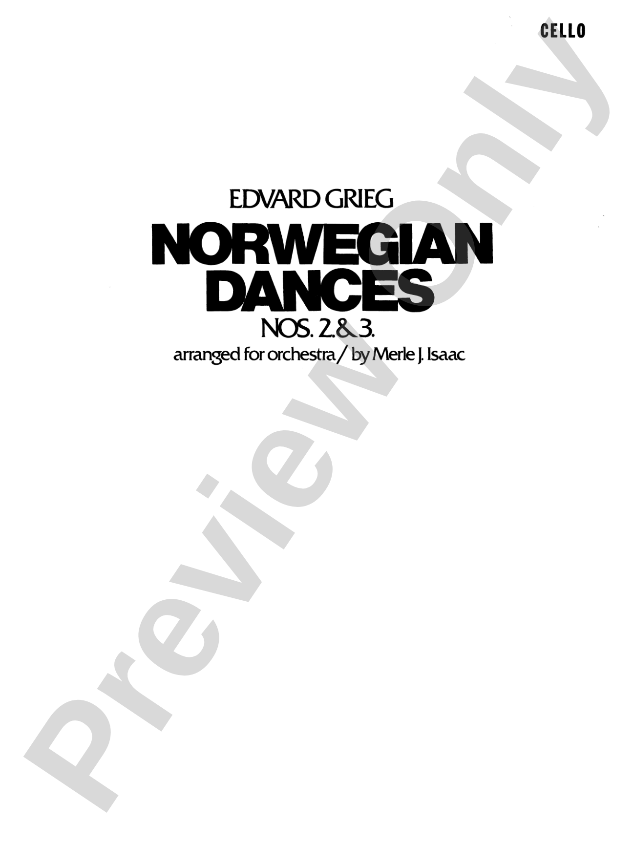 Norwegian Dances Nos. 2 & 3: Cello