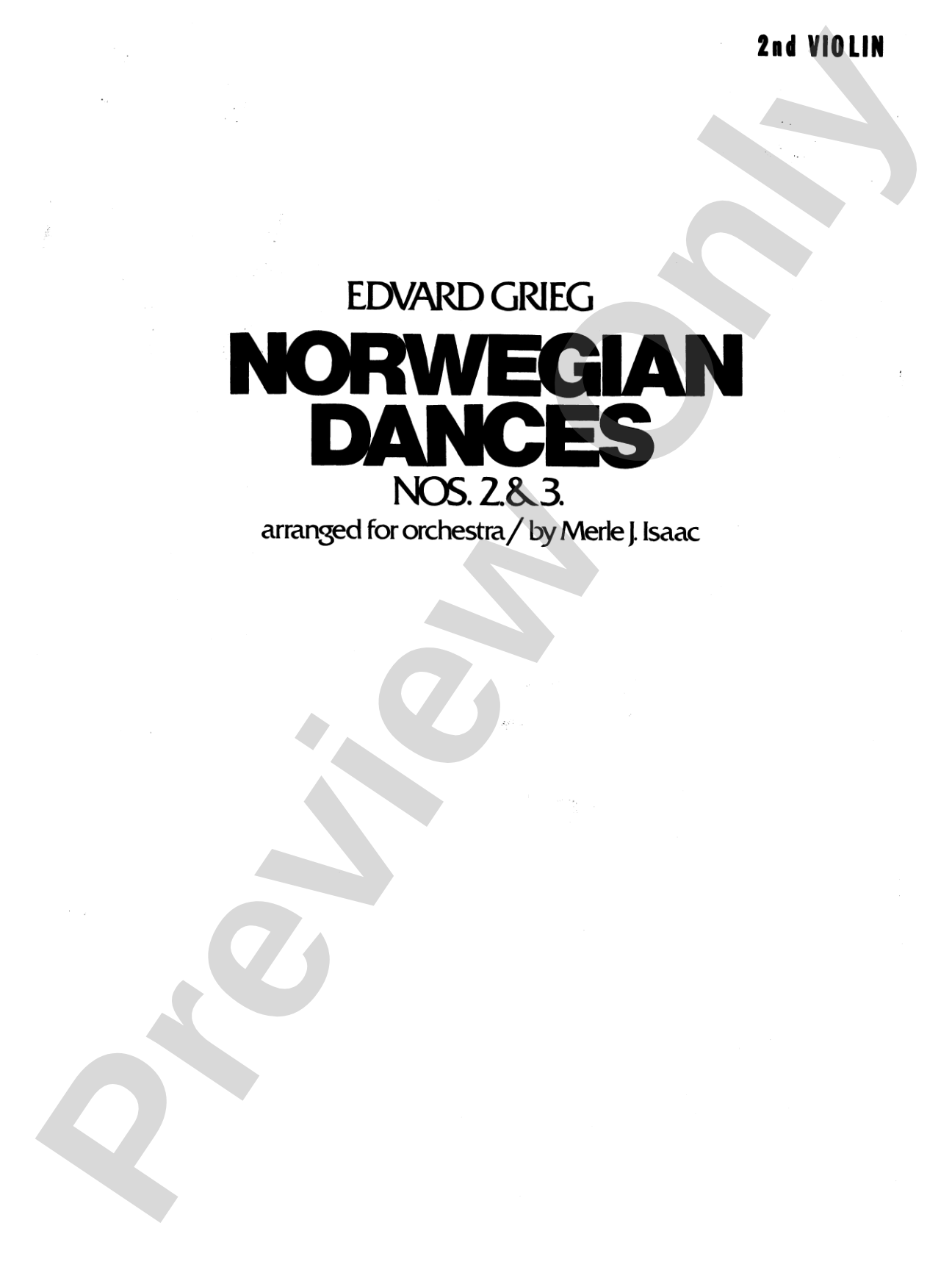 Norwegian Dances Nos. 2 & 3: 2nd Violin
