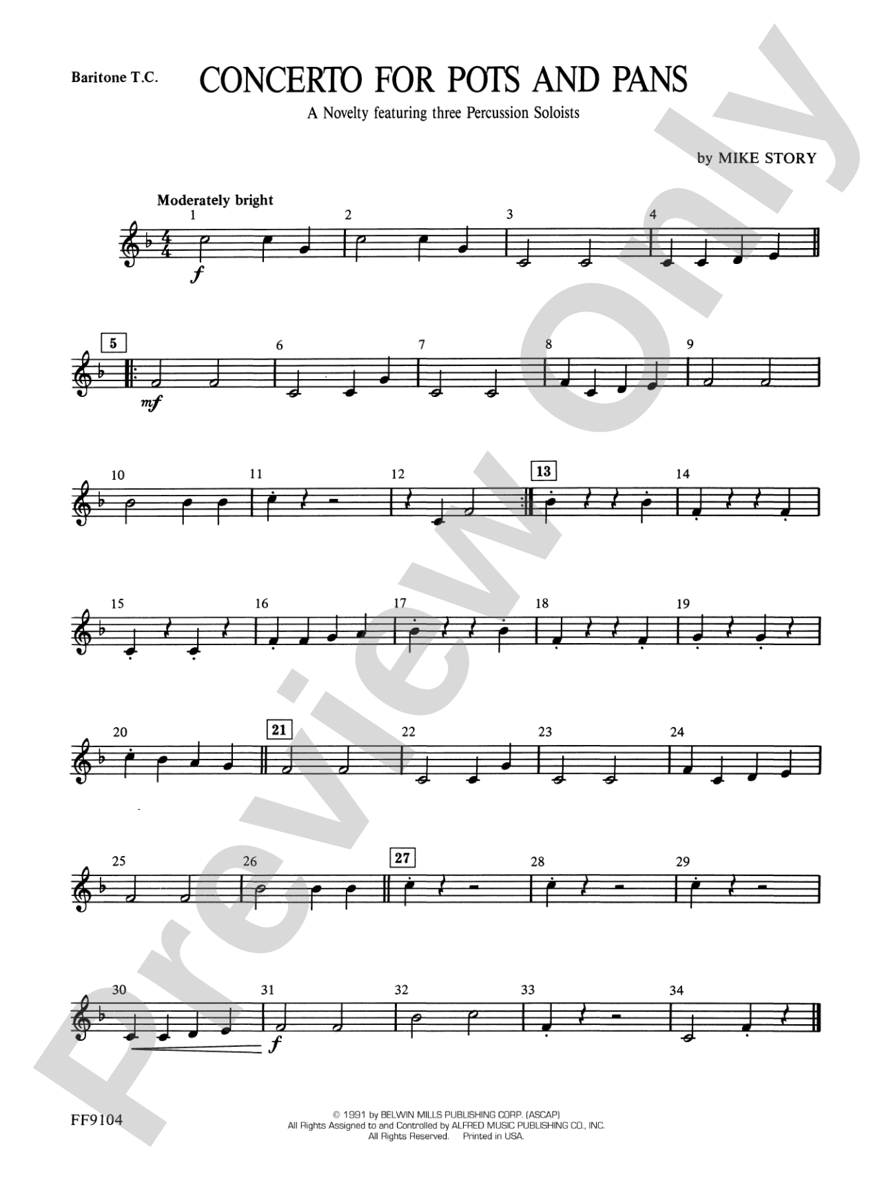 Concerto for Pots and Pans: Baritone T.C.