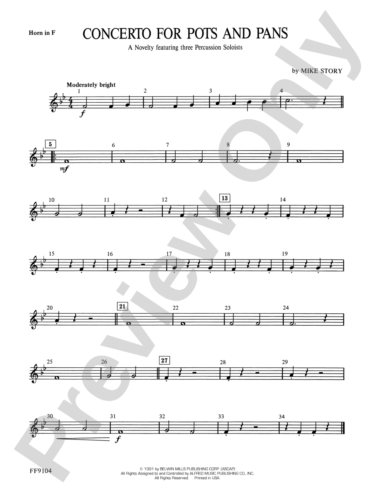 Concerto for Pots and Pans: 1st F Horn
