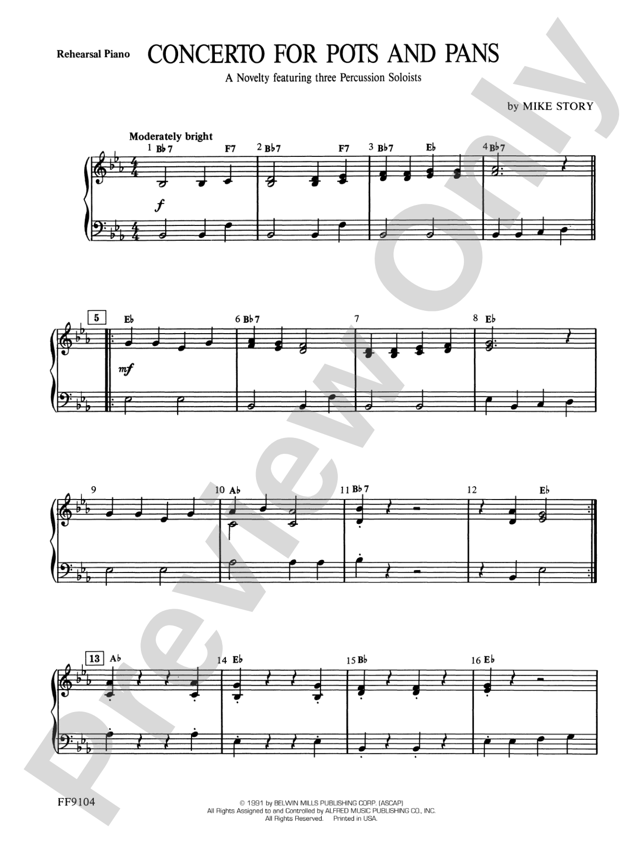 Concerto for Pots and Pans: Piano Accompaniment