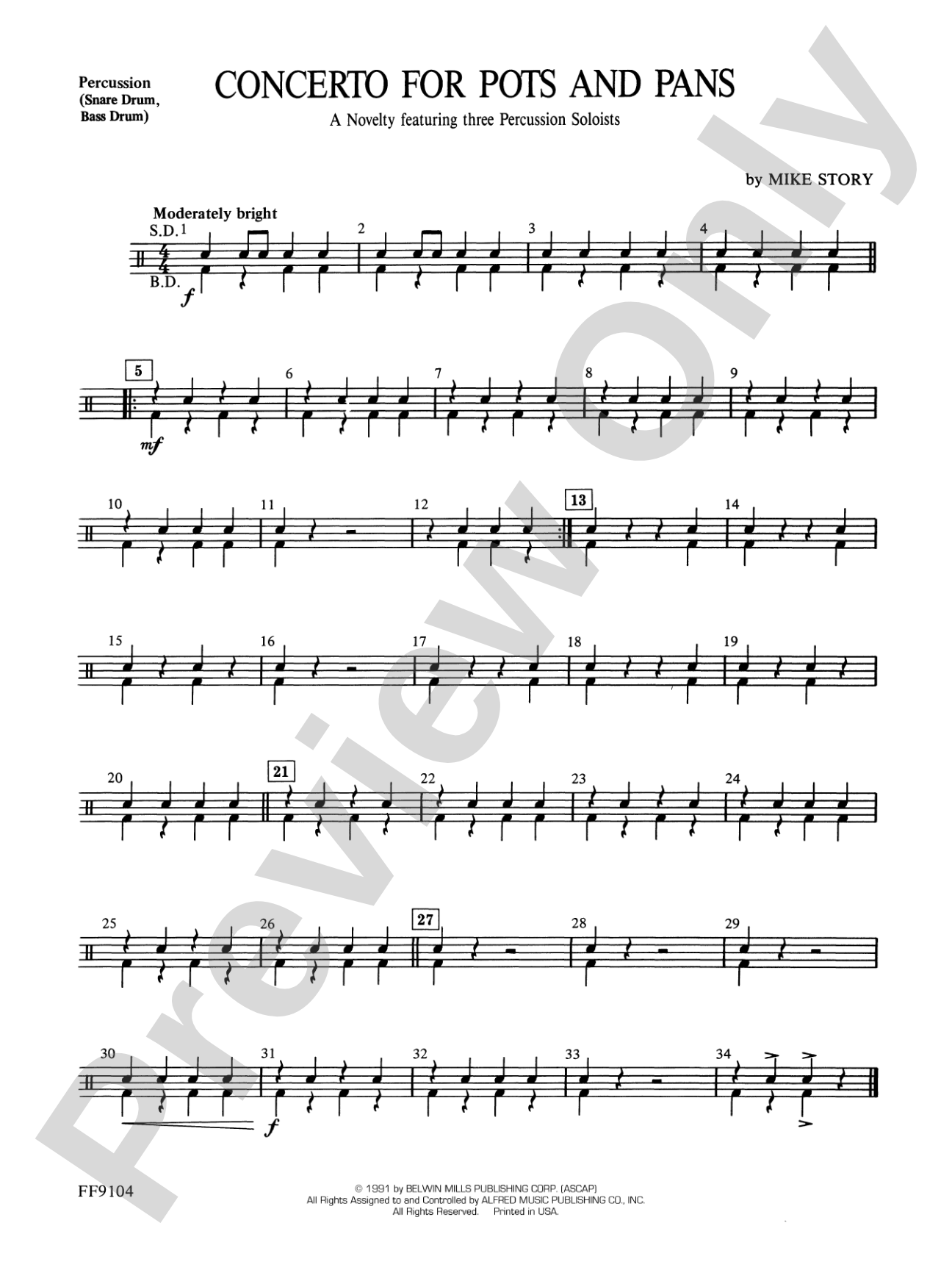 Concerto for Pots and Pans: 1st Percussion