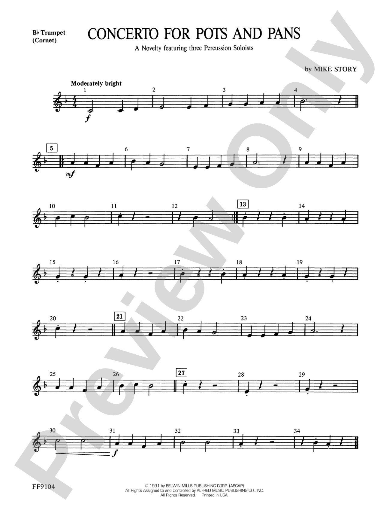 Concerto for Pots and Pans: 1st B-flat Trumpet