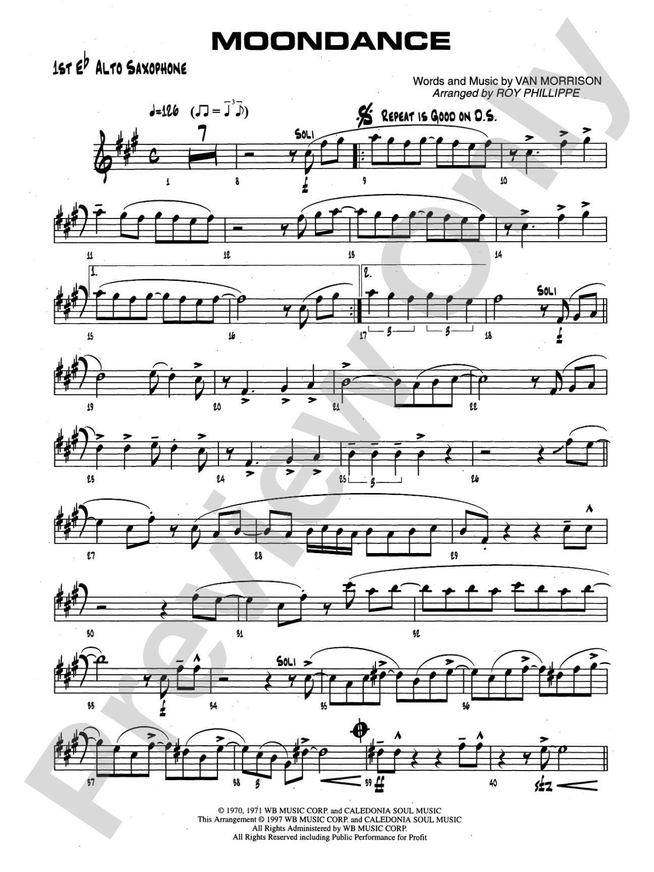 Moondance: E-flat Alto Saxophone