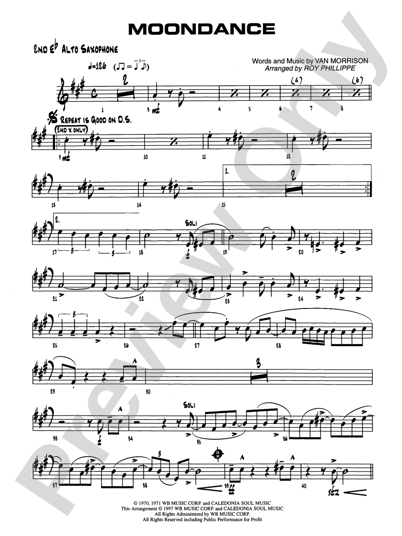 Moondance: 2nd E-flat Alto Saxophone