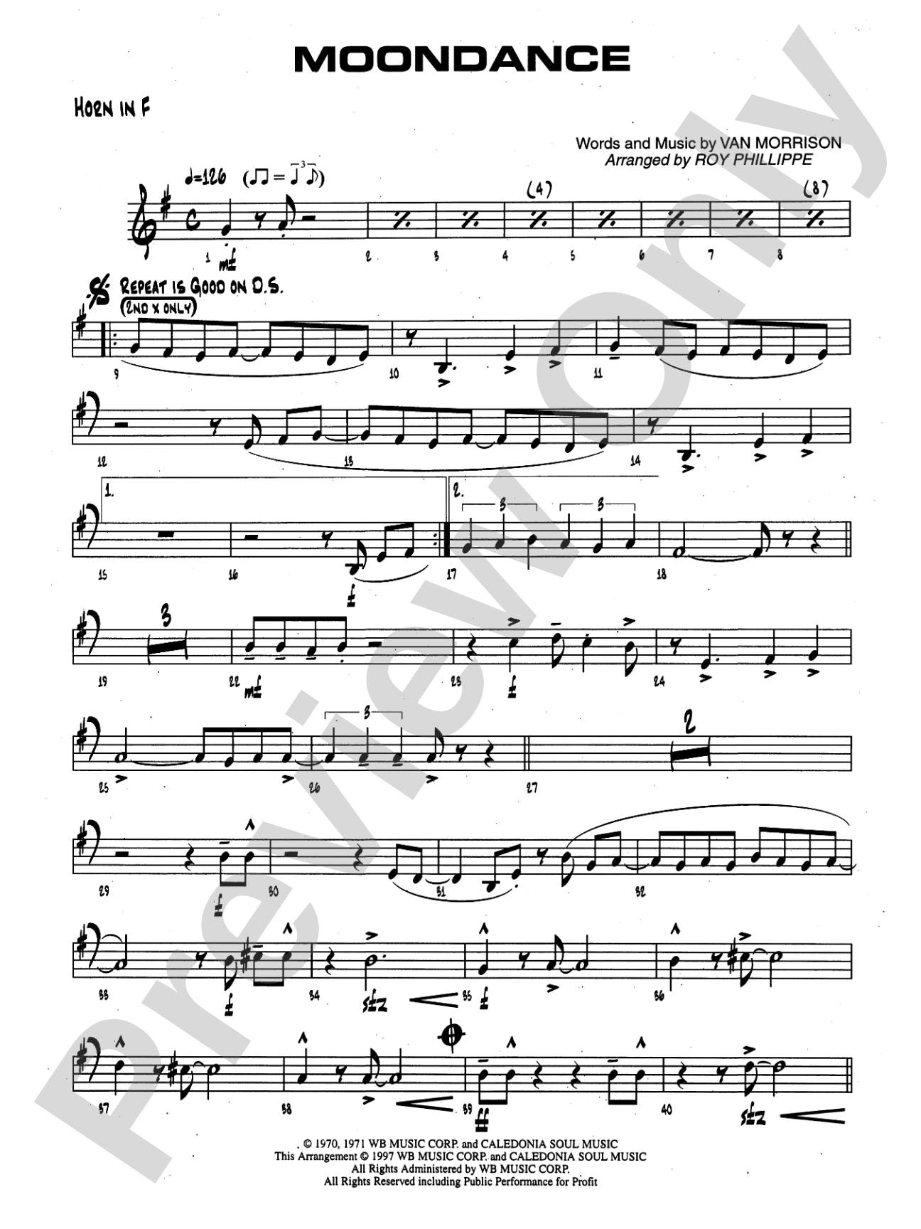 Moondance: 1st F Horn
