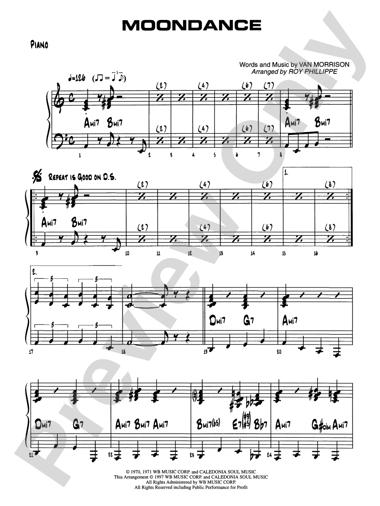 Moondance: Piano Accompaniment