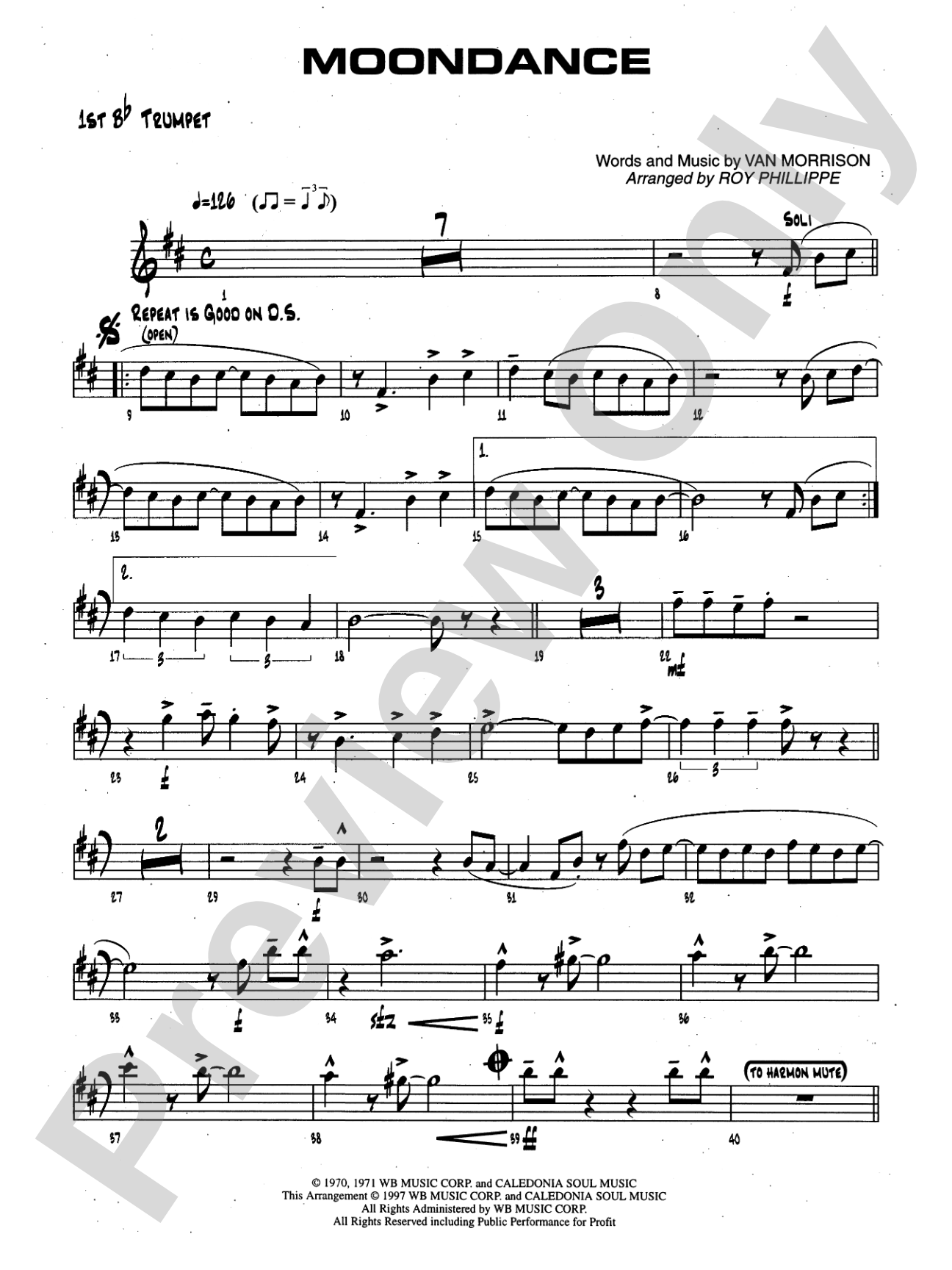 Moondance: 1st B-flat Trumpet