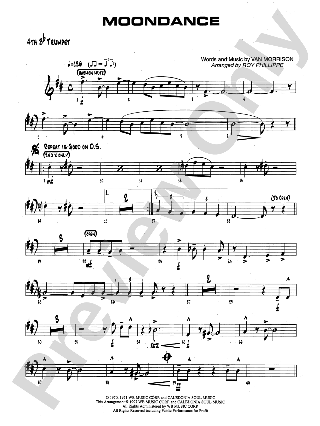 Moondance: 4th B-flat Trumpet