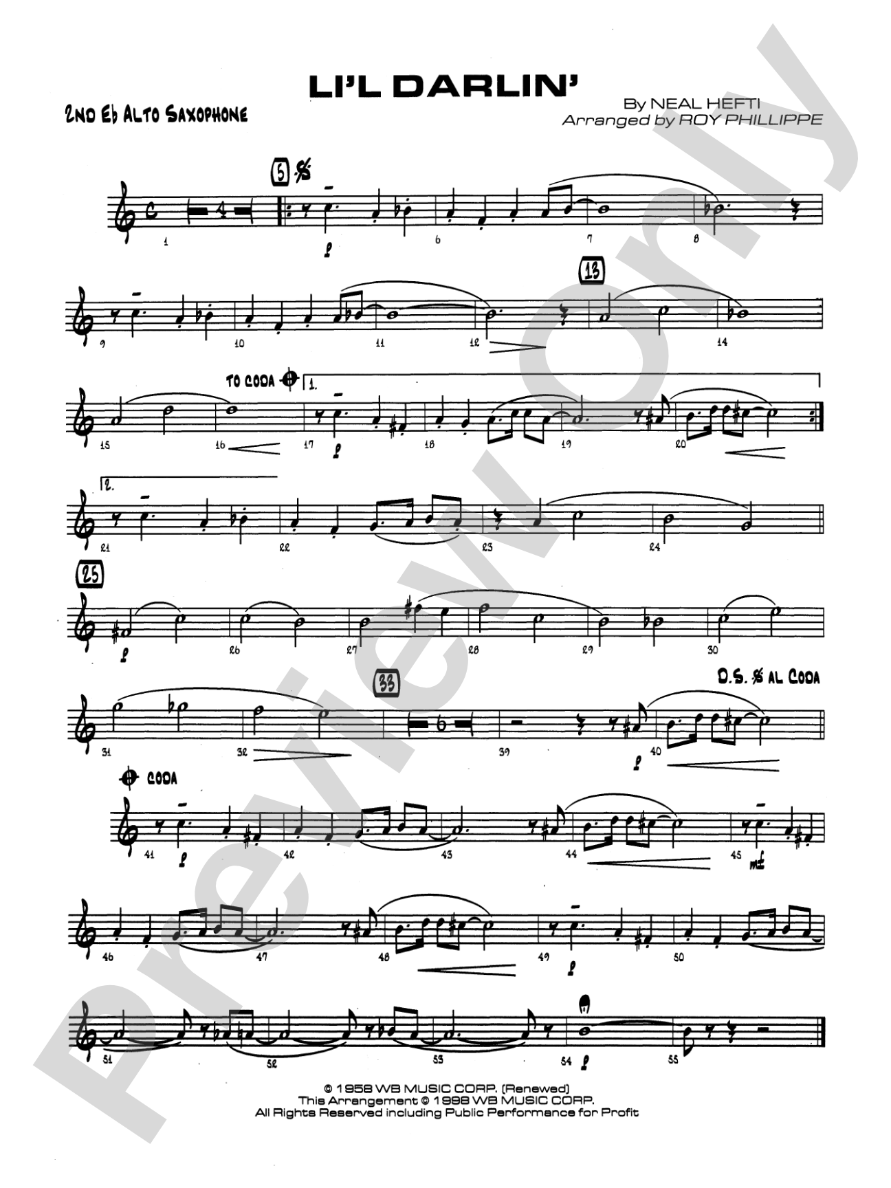 Li'l Darlin': 2nd E-flat Alto Saxophone