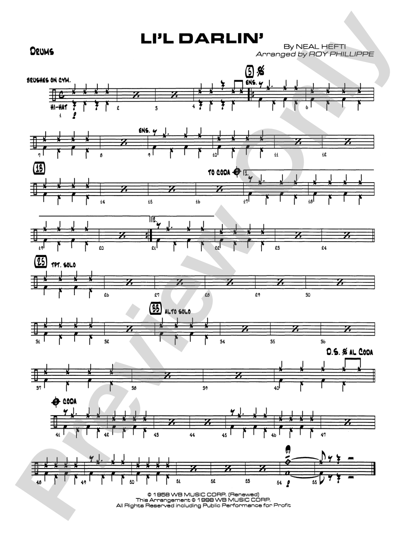 Li'l Darlin': Drums