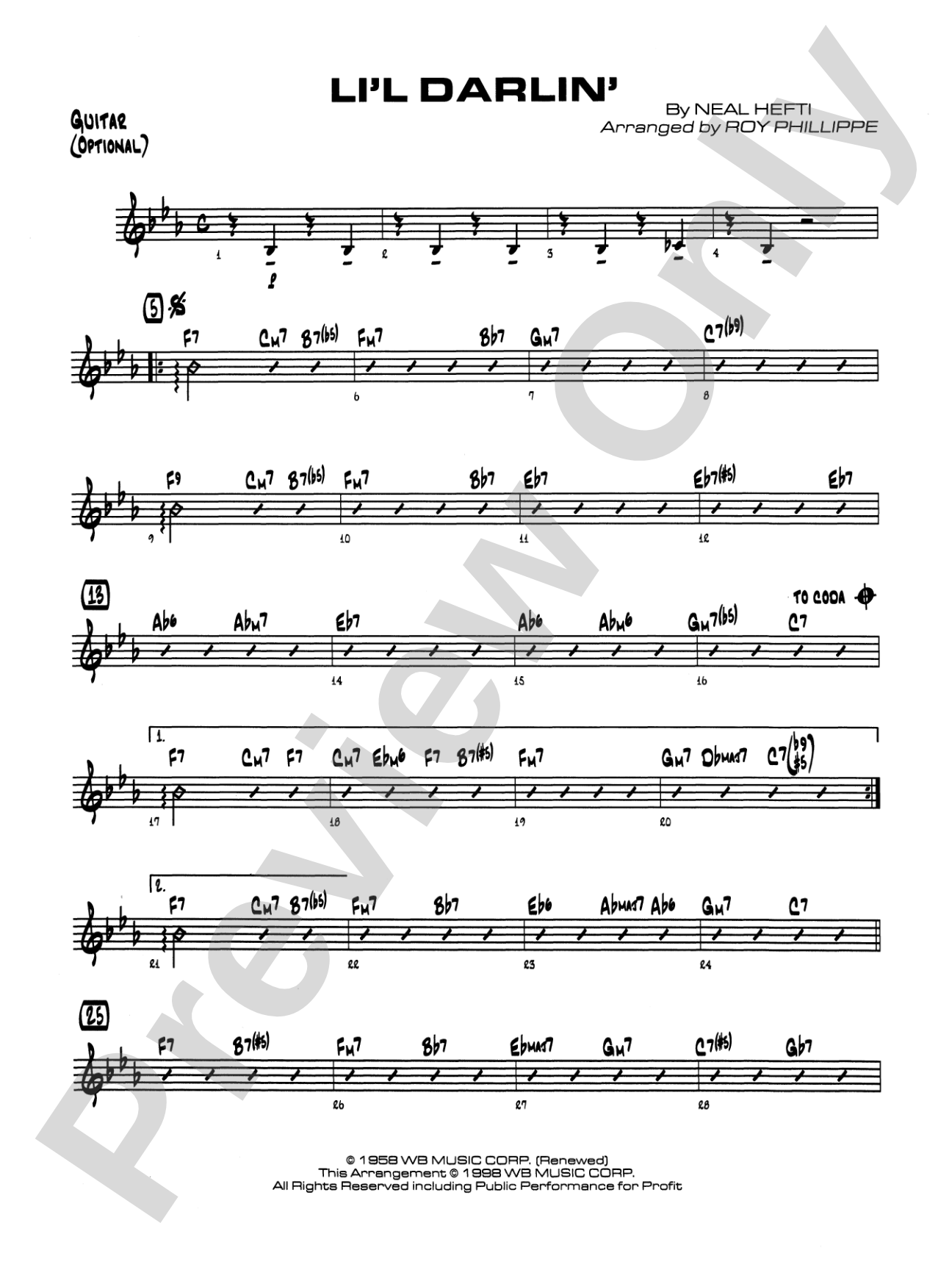 Li'l Darlin': Guitar