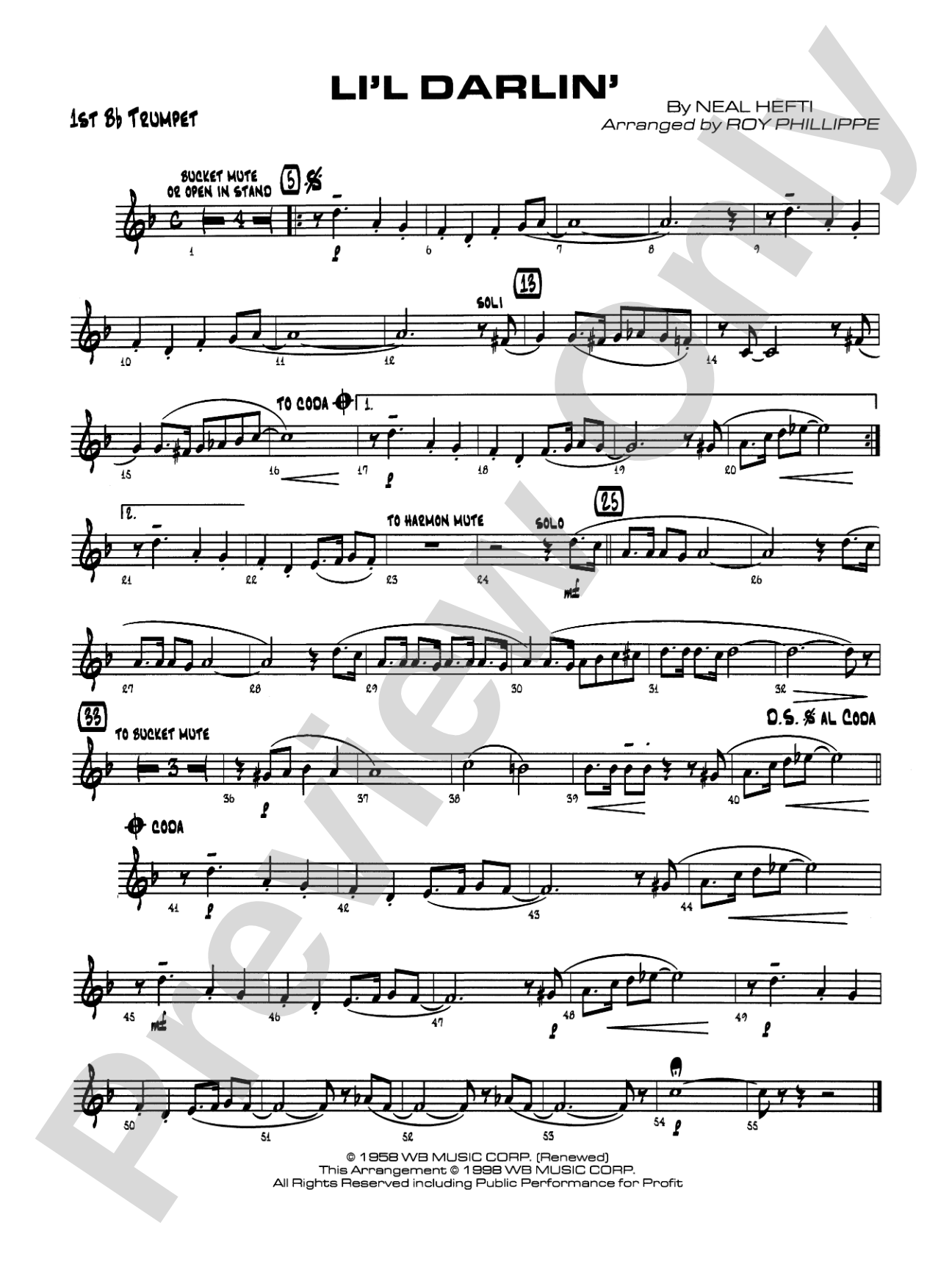Li'l Darlin': 1st B-flat Trumpet