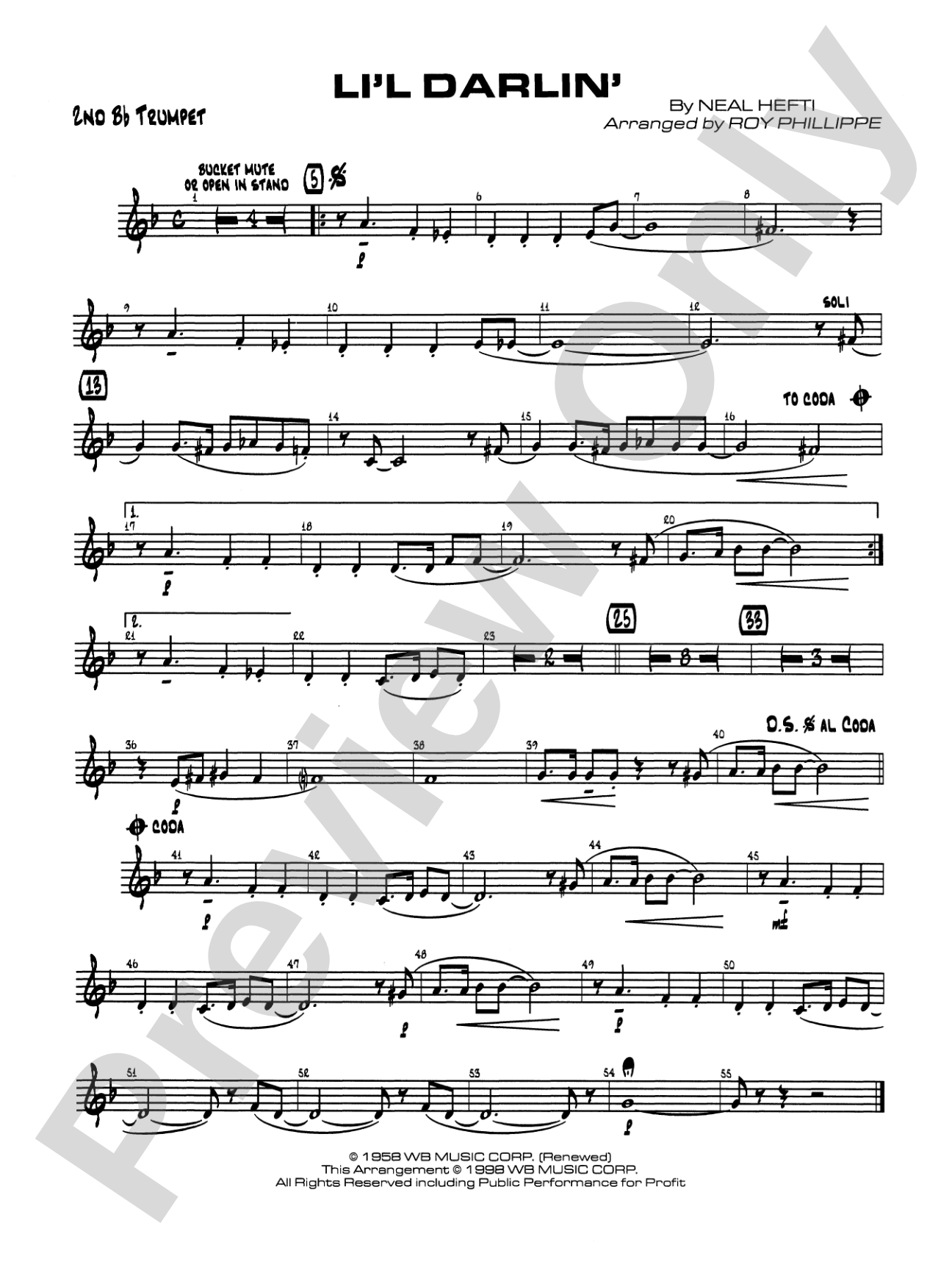 Li'l Darlin': 2nd B-flat Trumpet