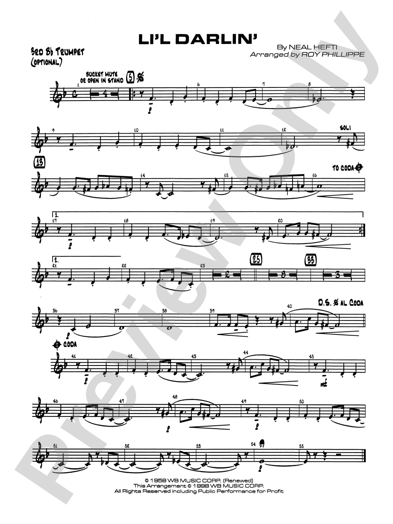 Li'l Darlin': 3rd B-flat Trumpet