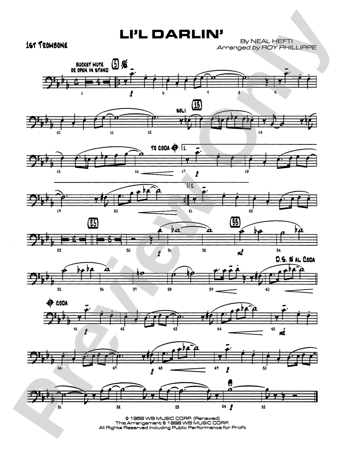 Li'l Darlin': 1st Trombone