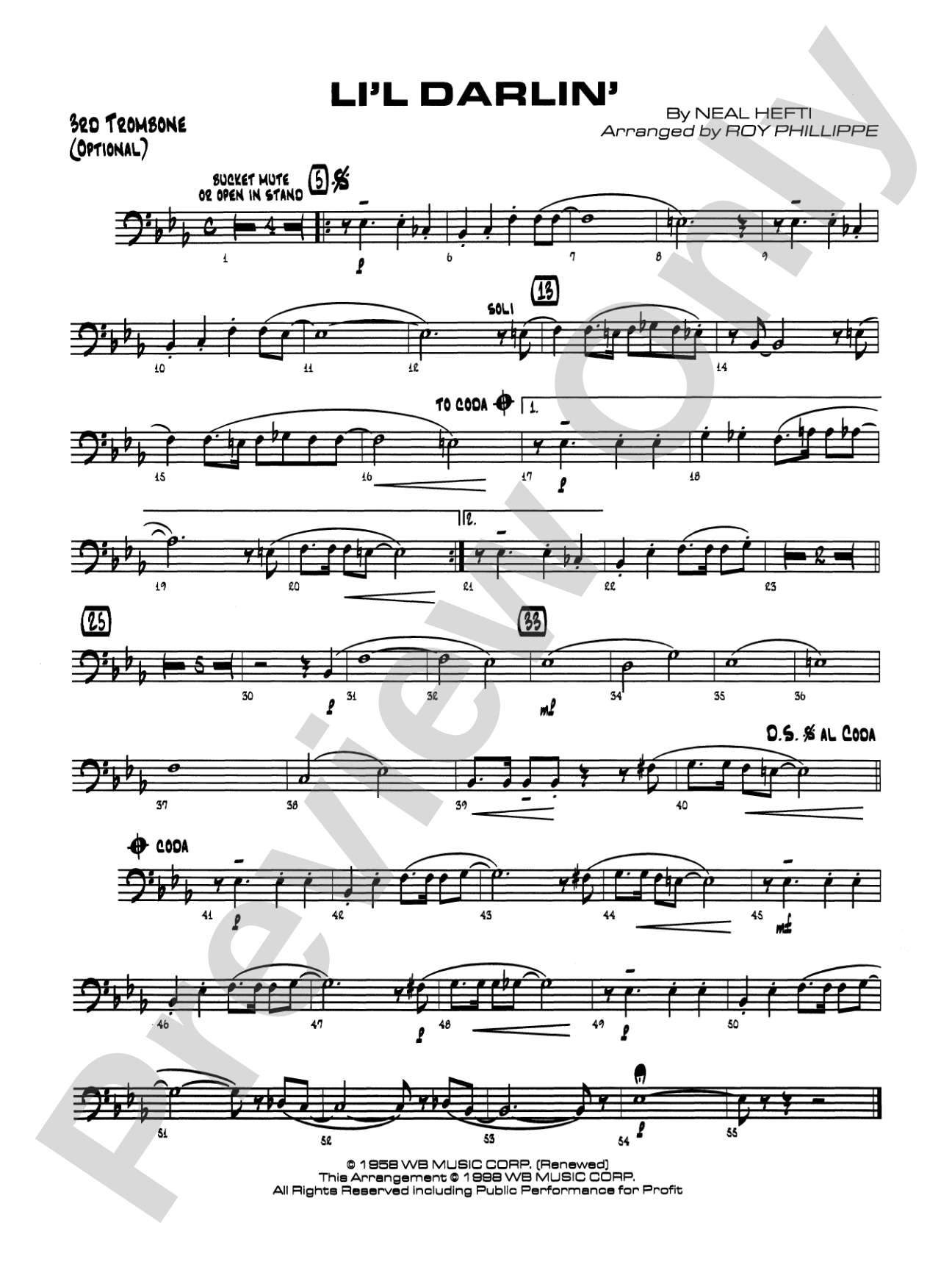 Li'l Darlin': 3rd Trombone