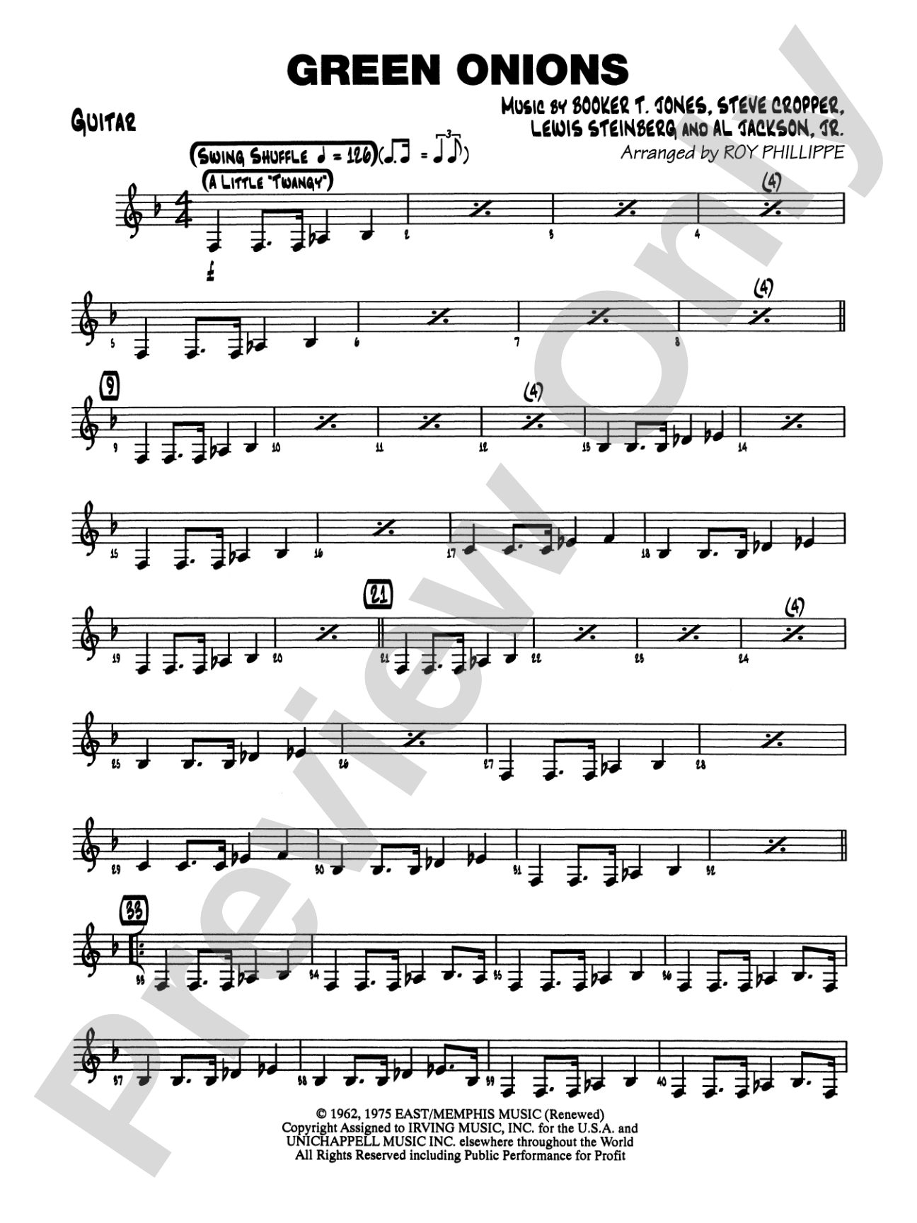 Green Onions: Guitar