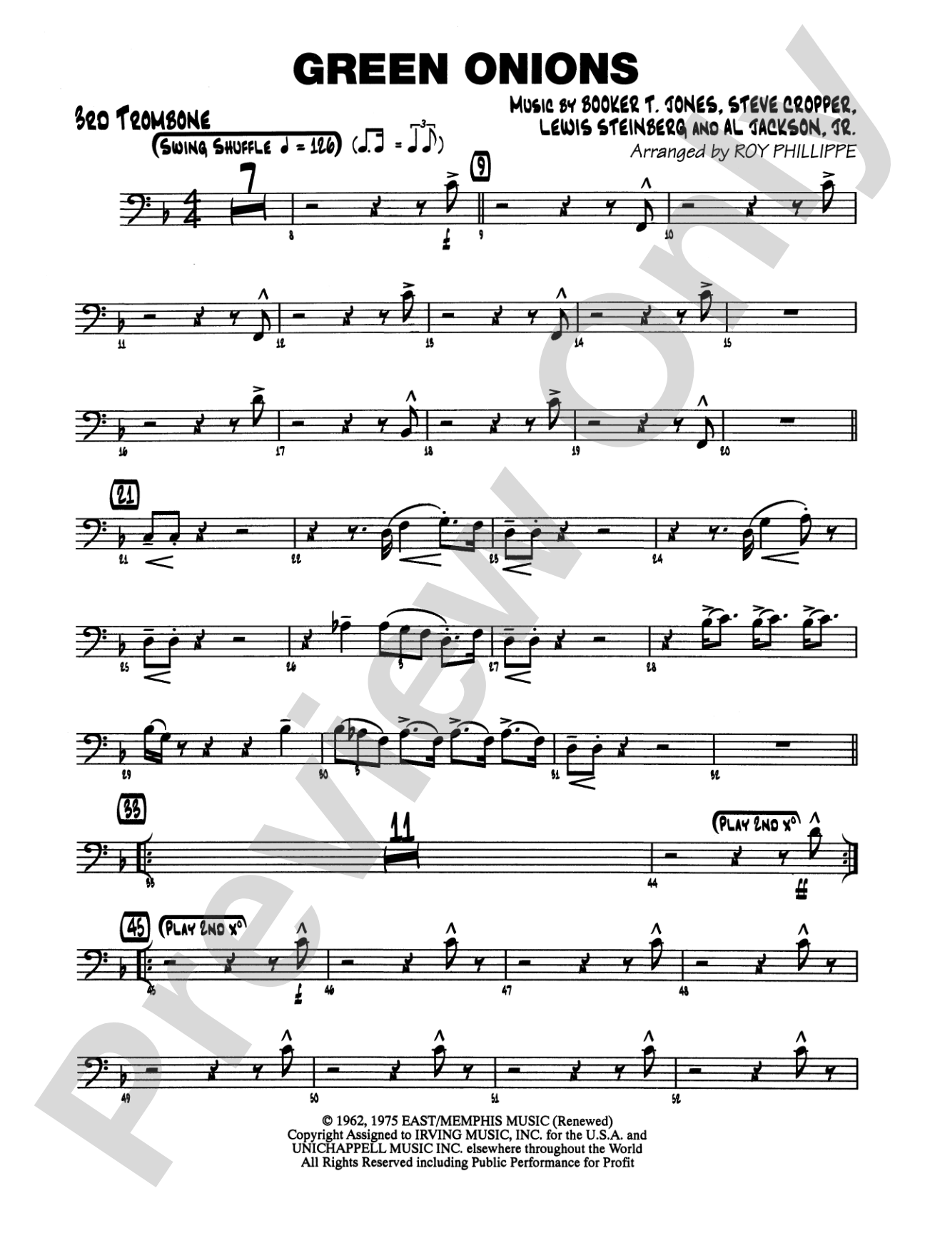 Green Onions: 3rd Trombone