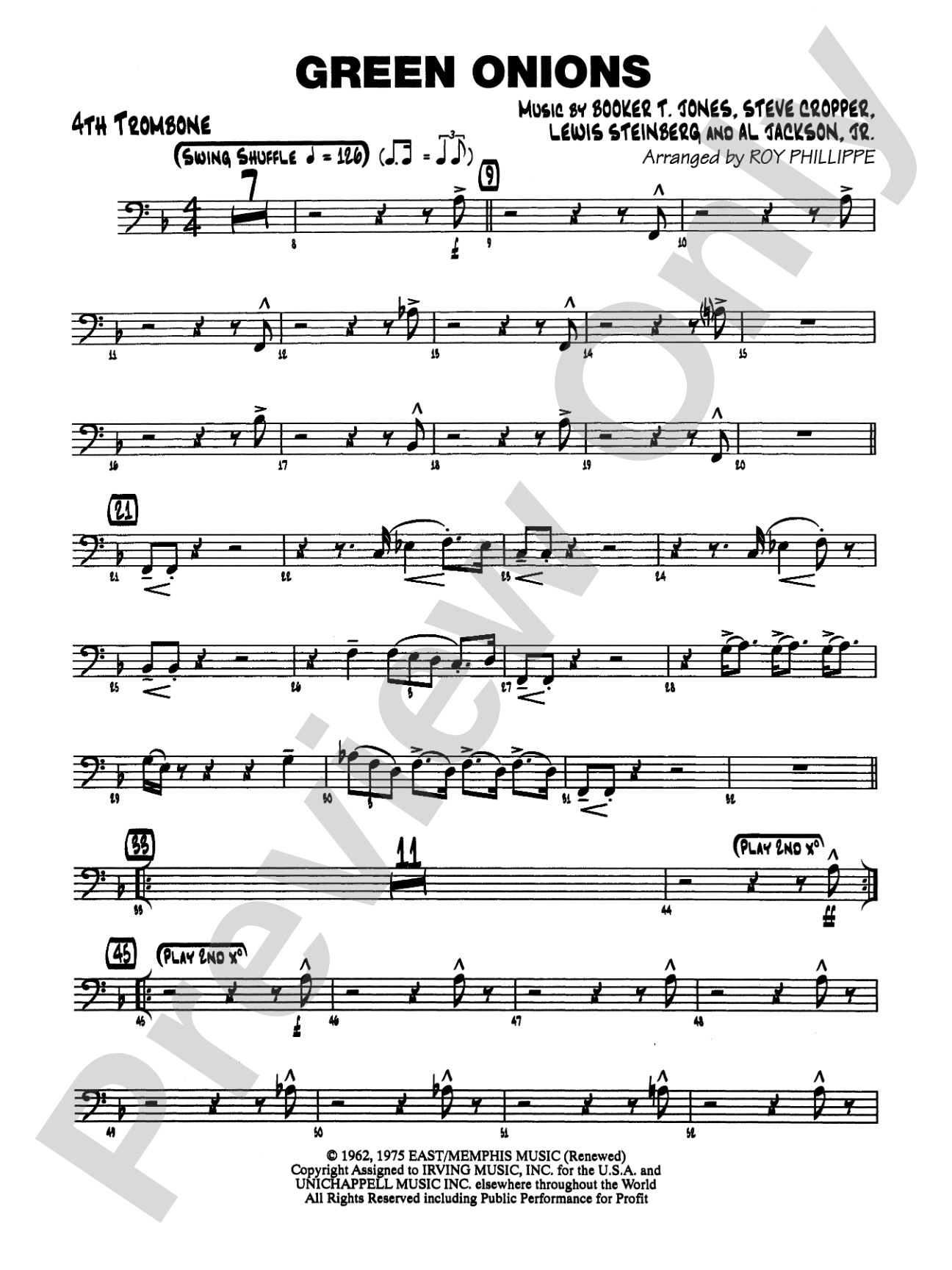 Green Onions: 4th Trombone
