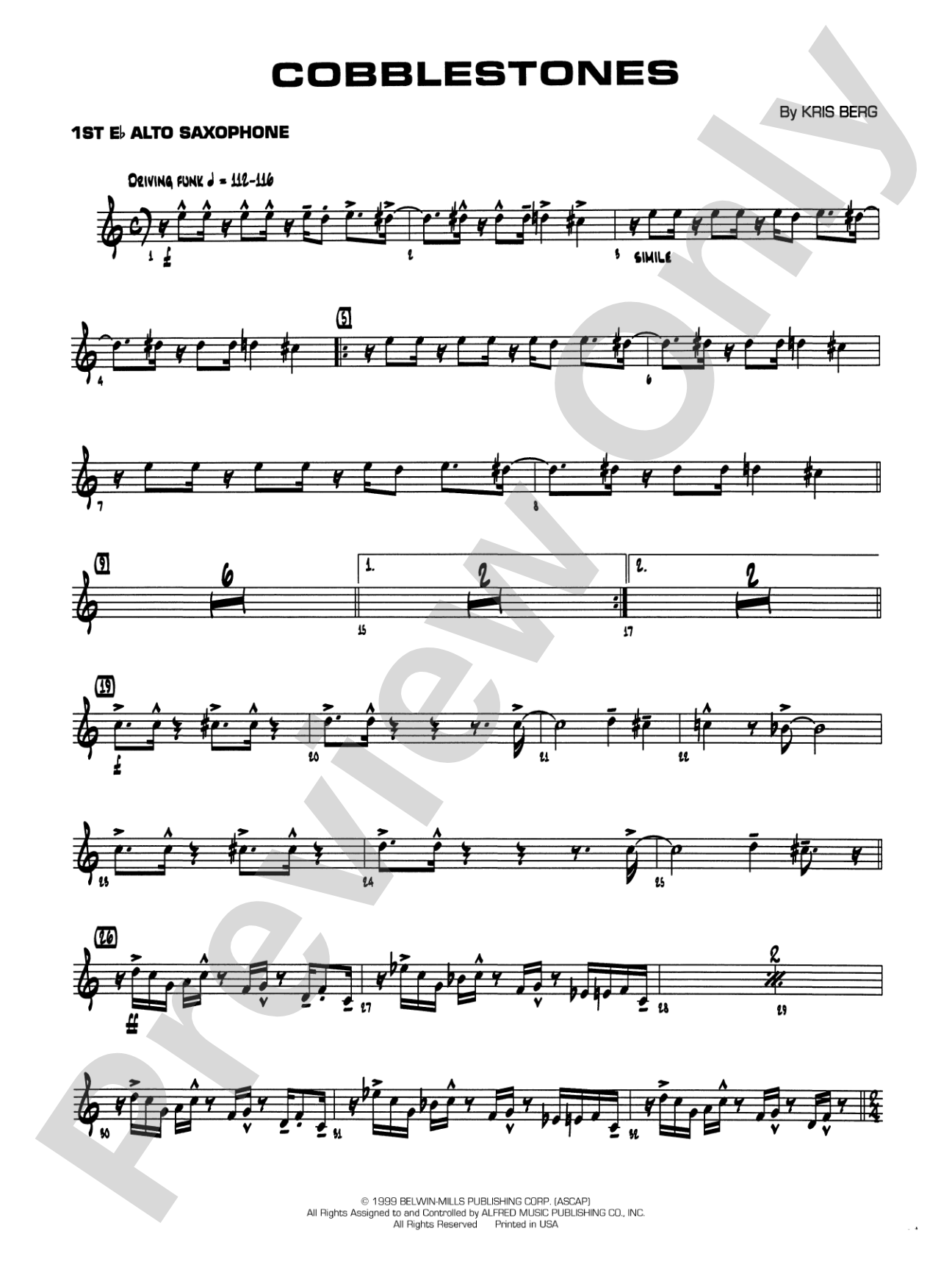 Cobblestones: E-flat Alto Saxophone