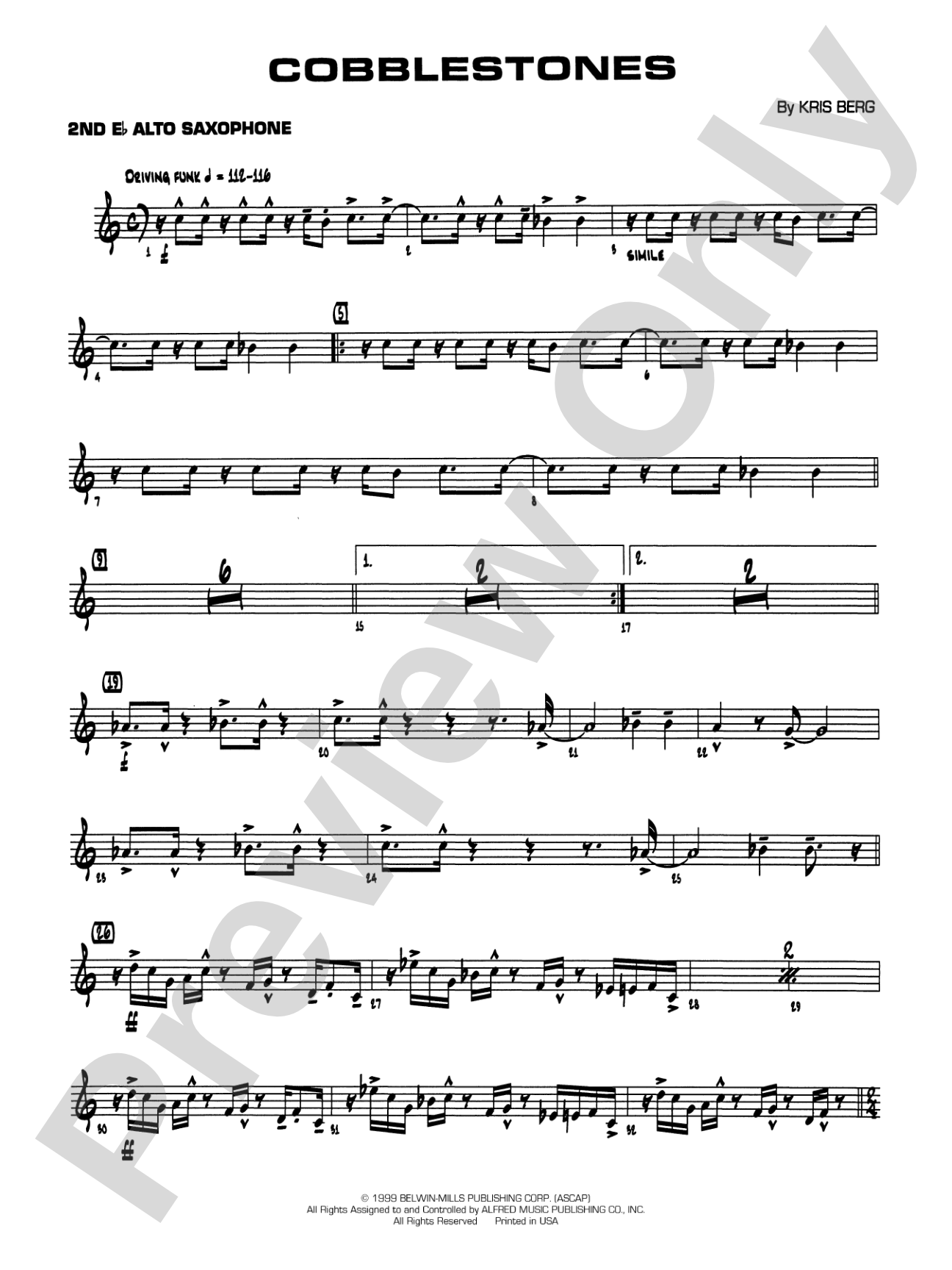 Cobblestones: 2nd E-flat Alto Saxophone