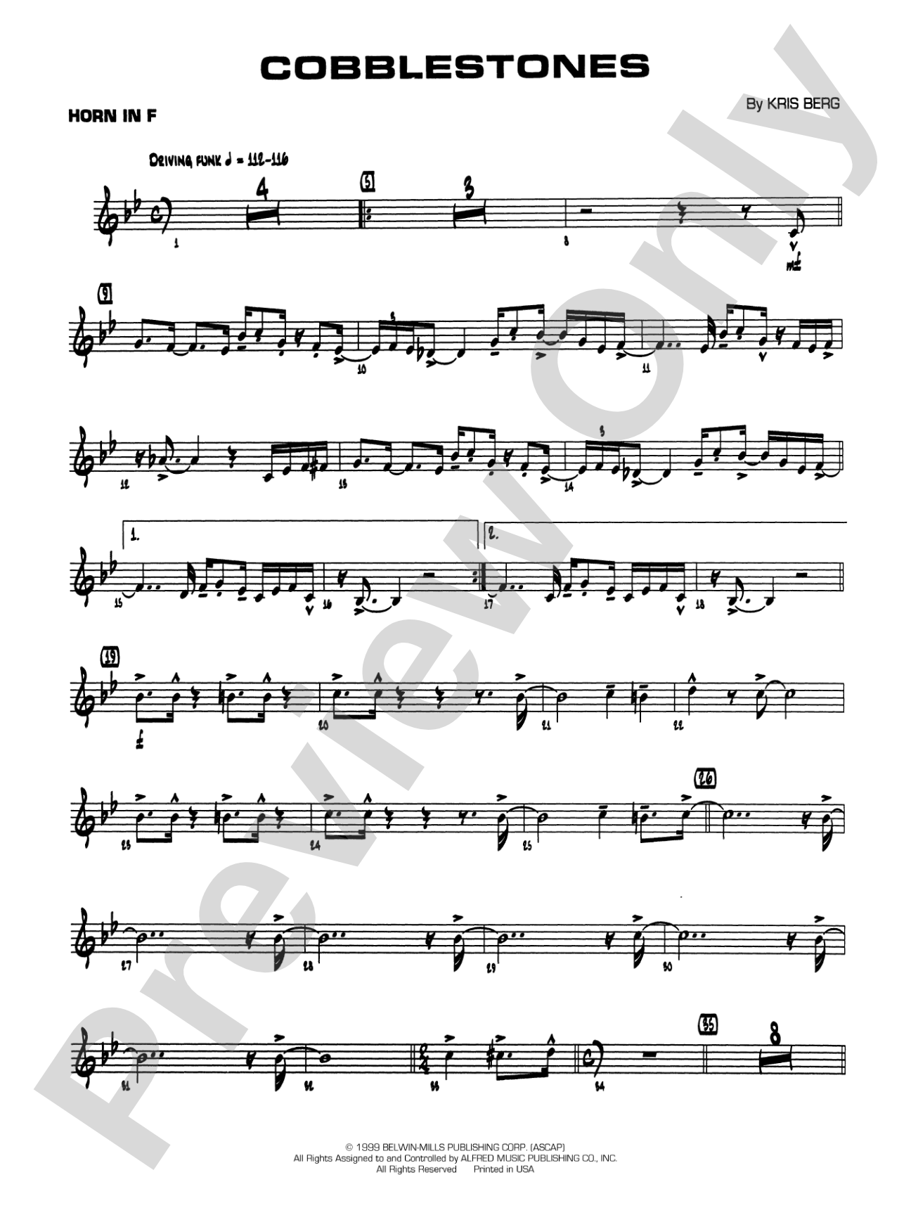 Cobblestones: 1st F Horn