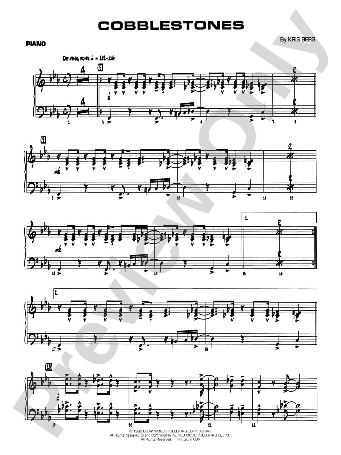 Cobblestones: Piano Accompaniment