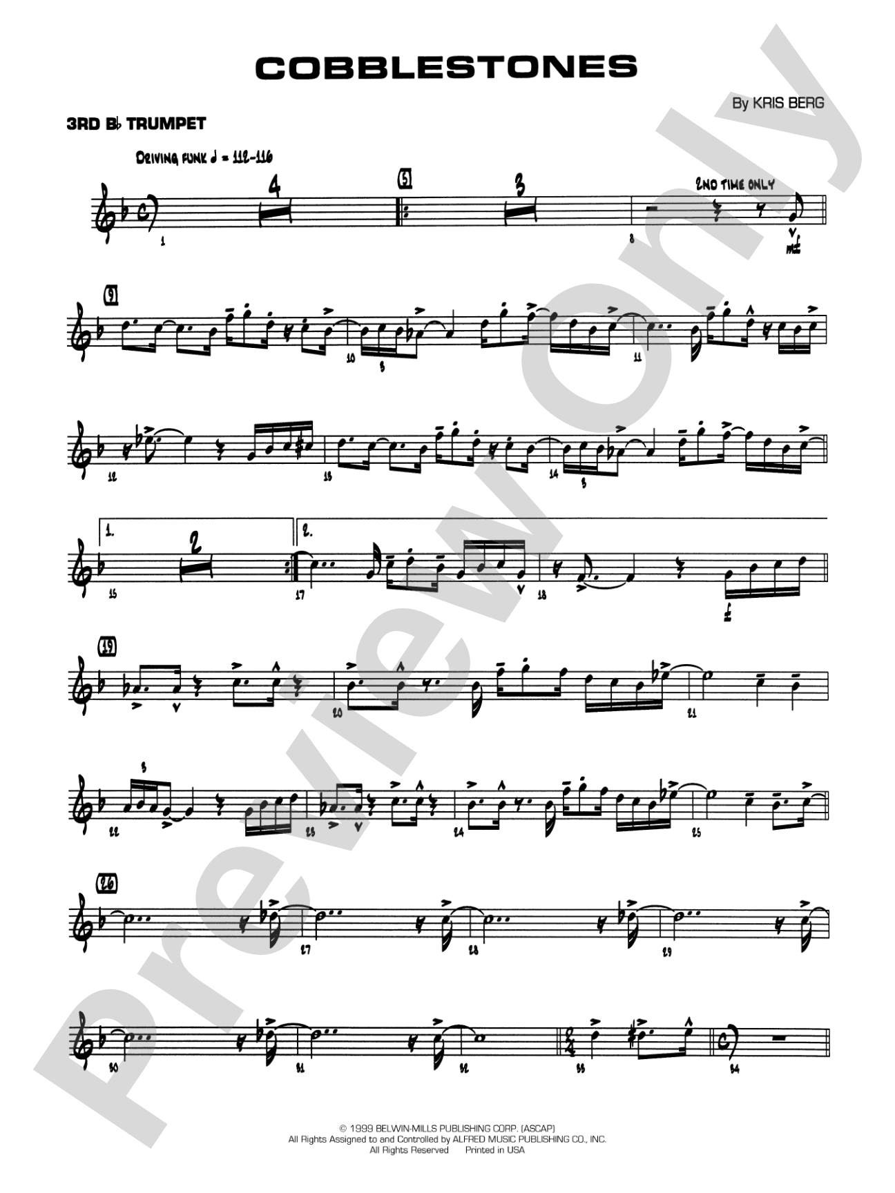Cobblestones: 3rd B-flat Trumpet