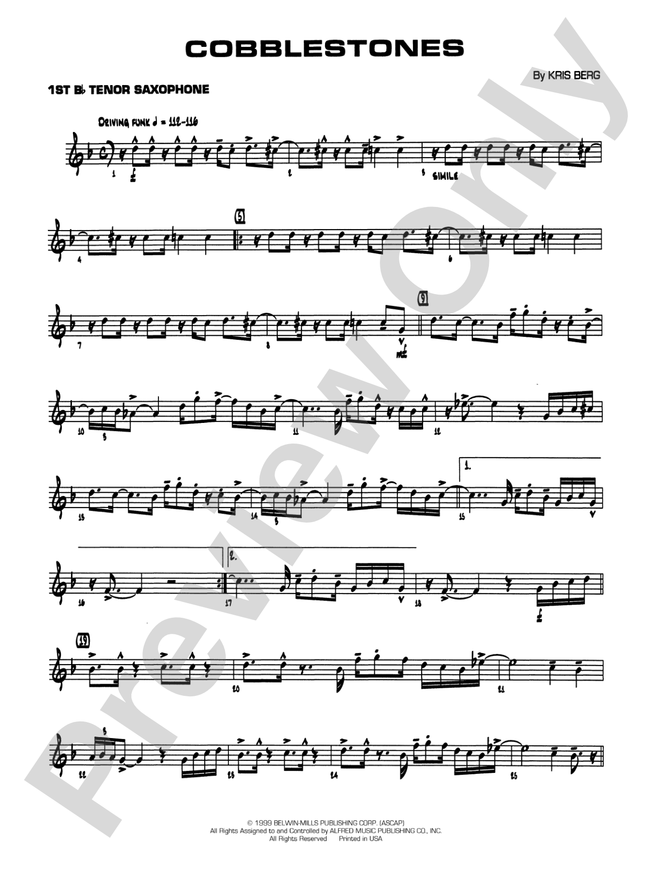 Cobblestones: B-flat Tenor Saxophone