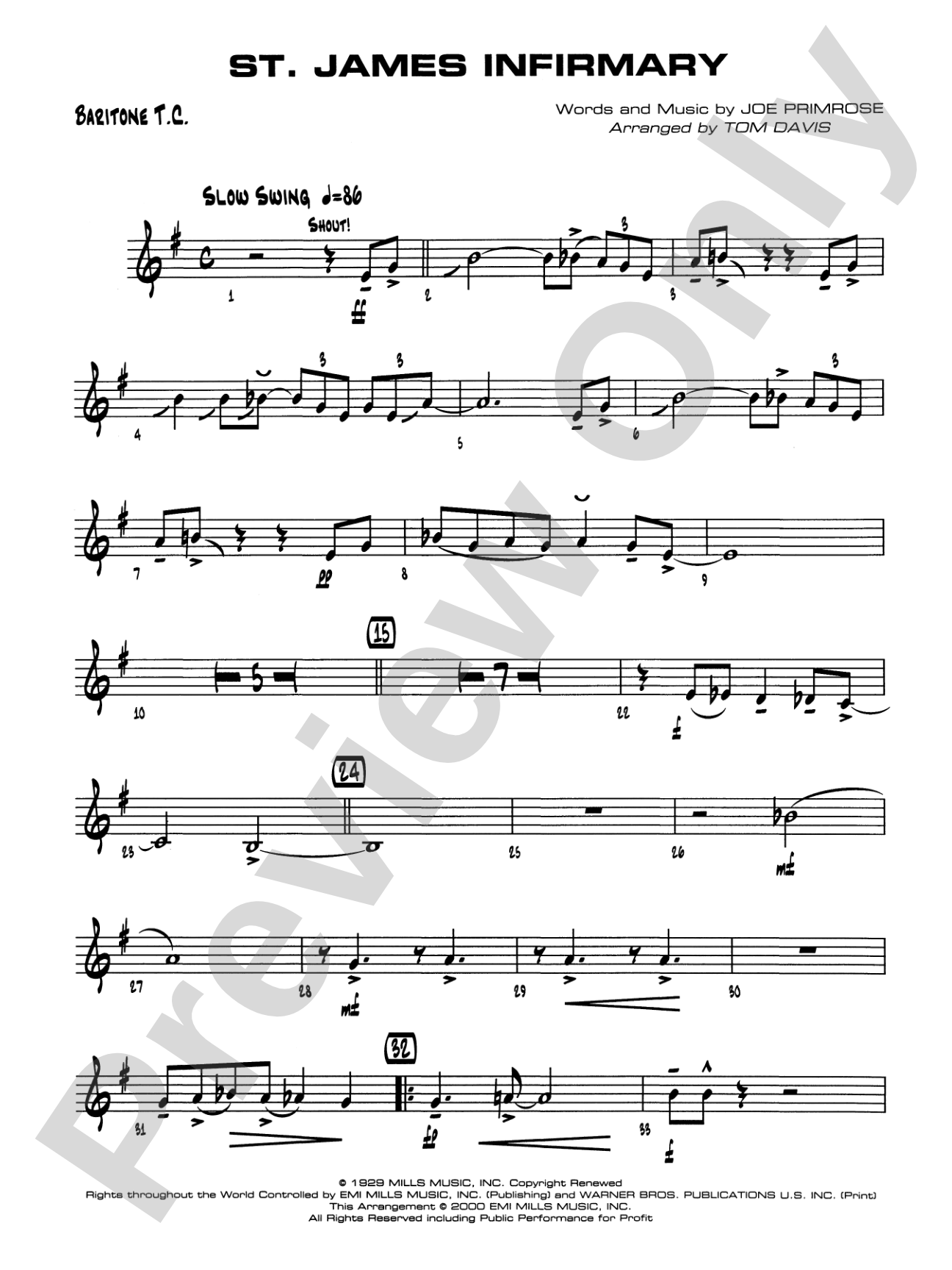 St. James Infirmary: Baritone T.C.