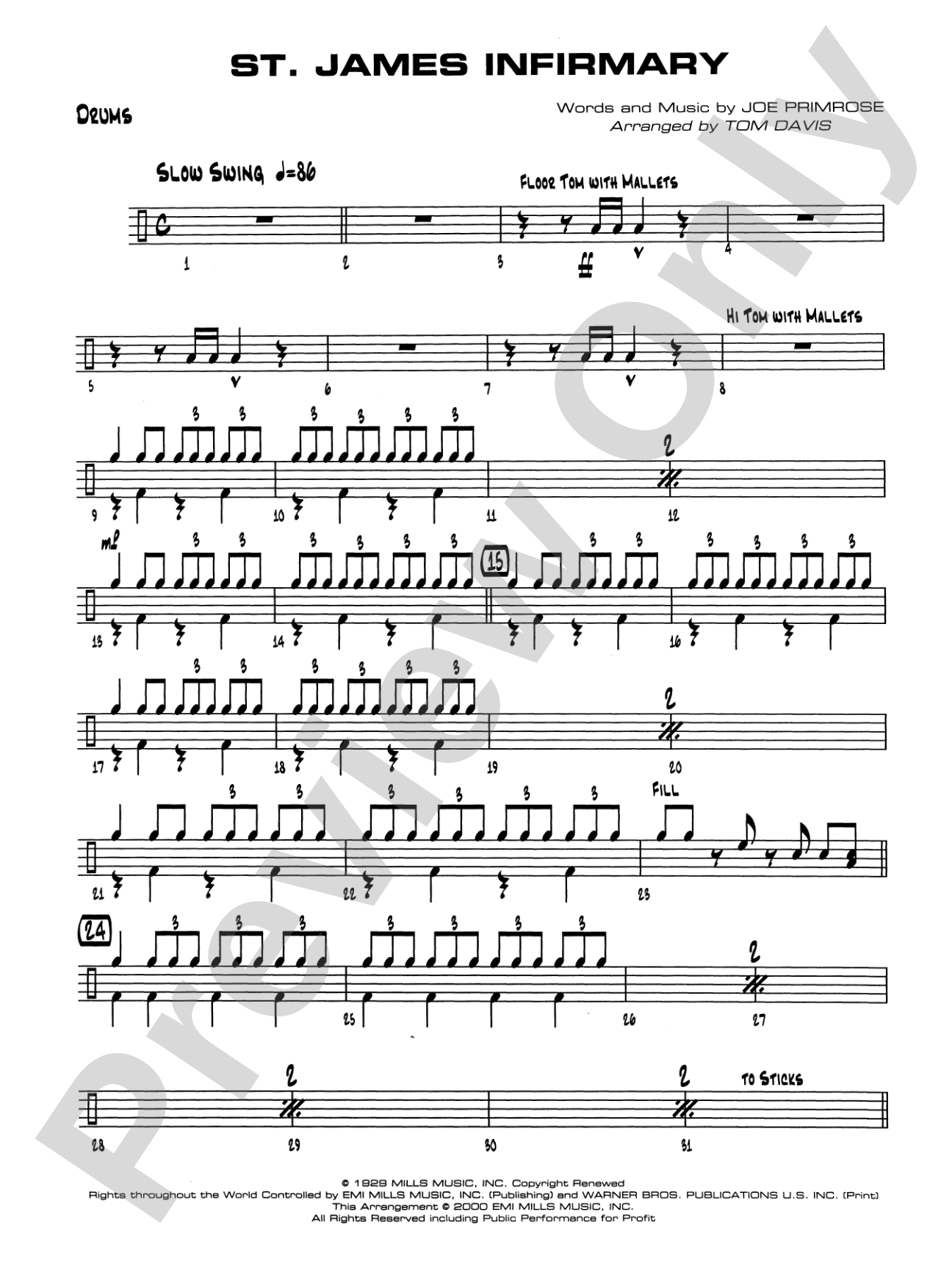St. James Infirmary: Drums