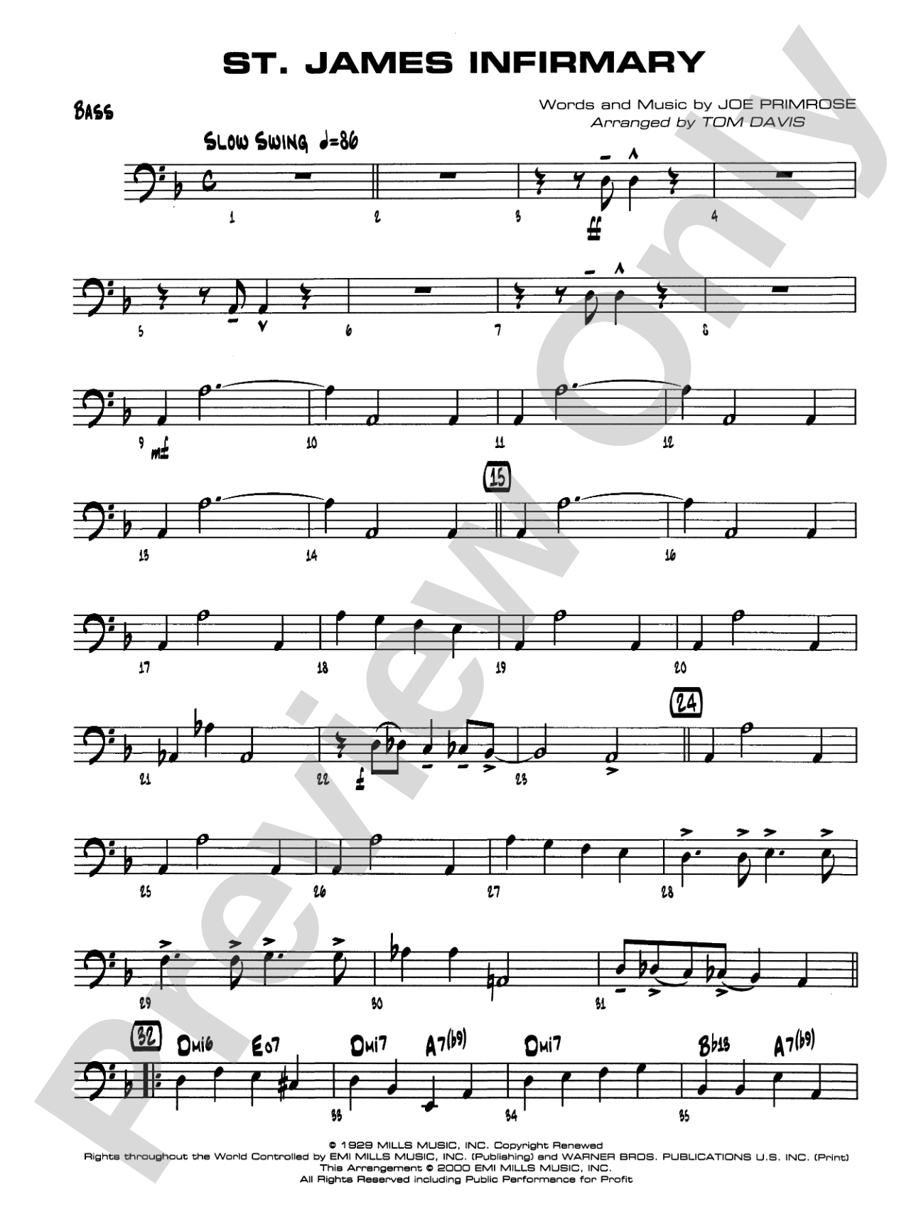 St. James Infirmary: String Bass
