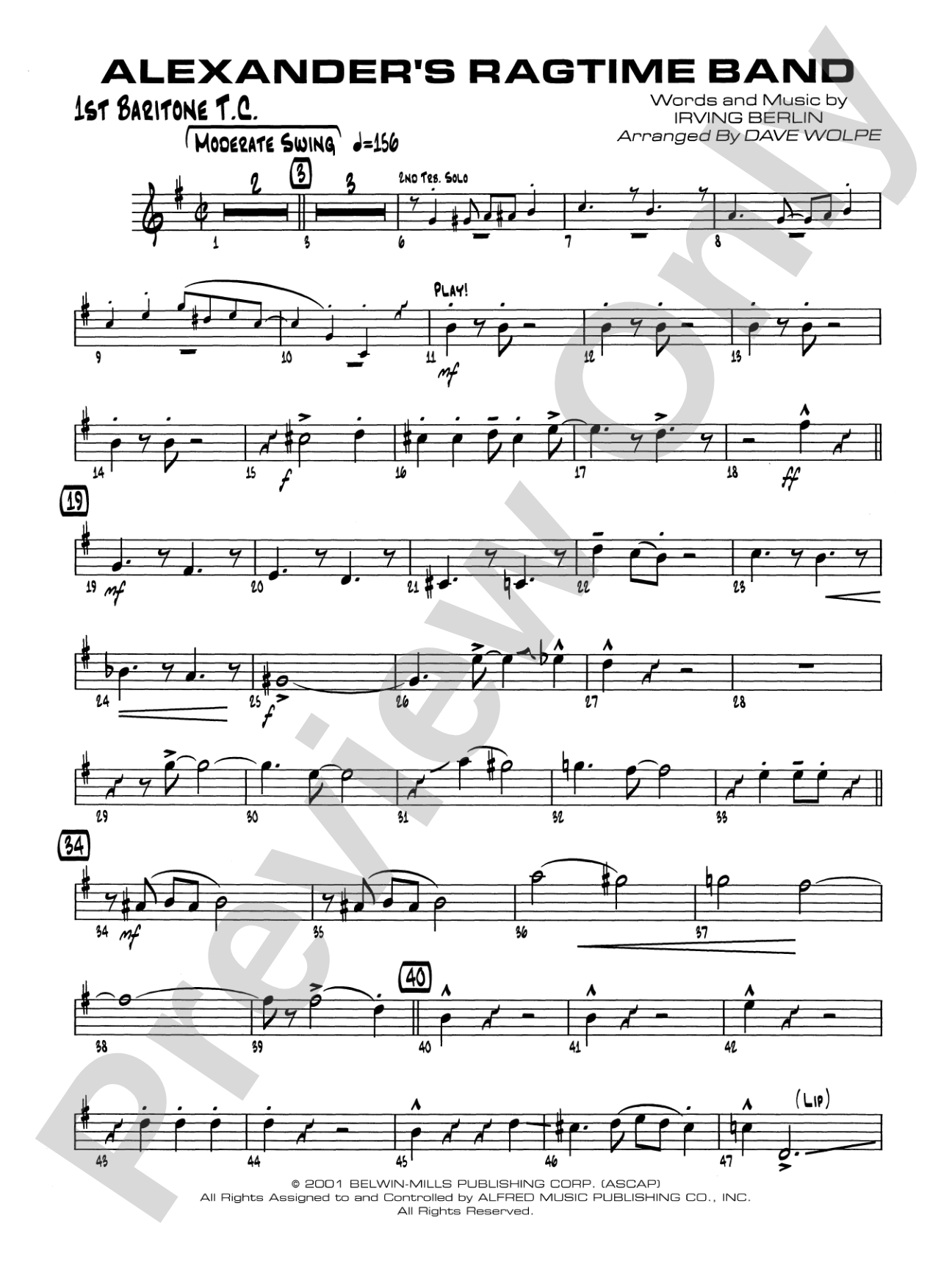 Alexander's Ragtime Band: Baritone T.C.