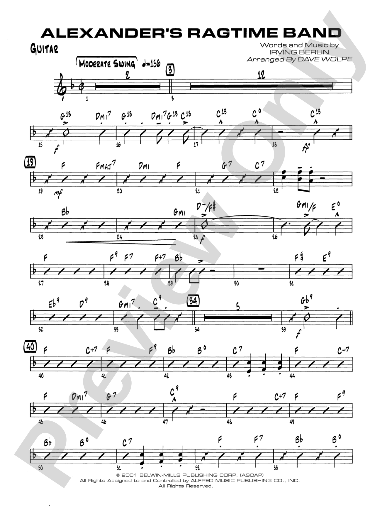 Alexander's Ragtime Band: Guitar